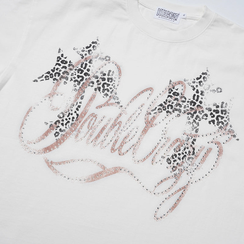 Rhinestone Logo Graphic T-shirt-421