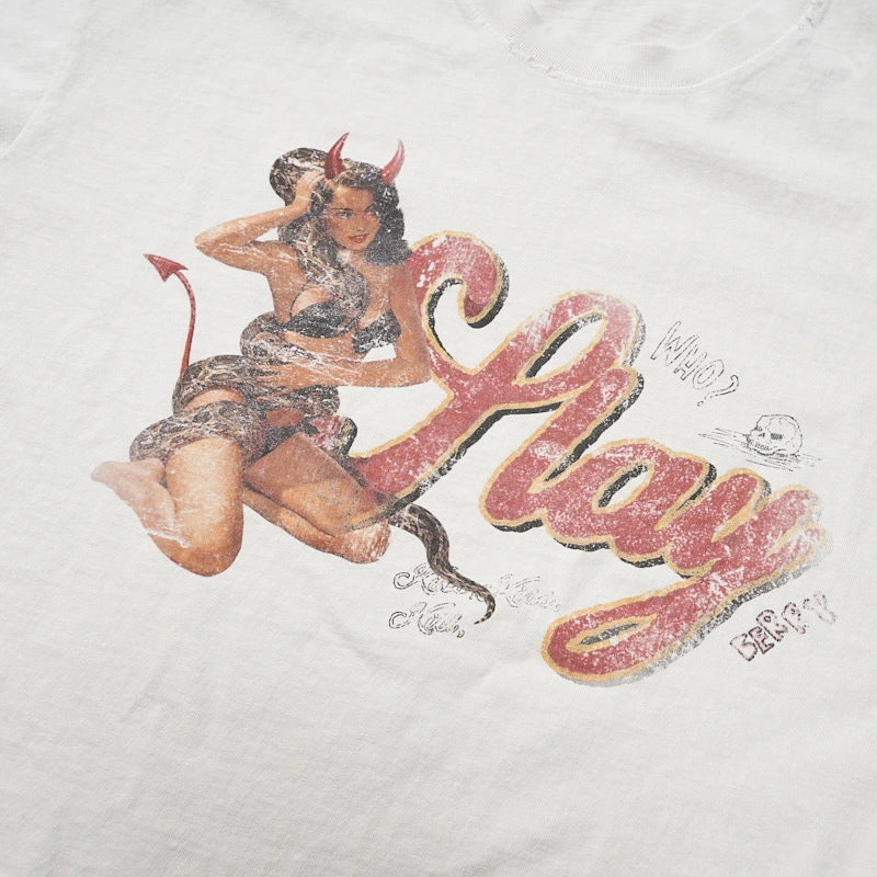 Distressed Devil Girl Boxy Tee-774