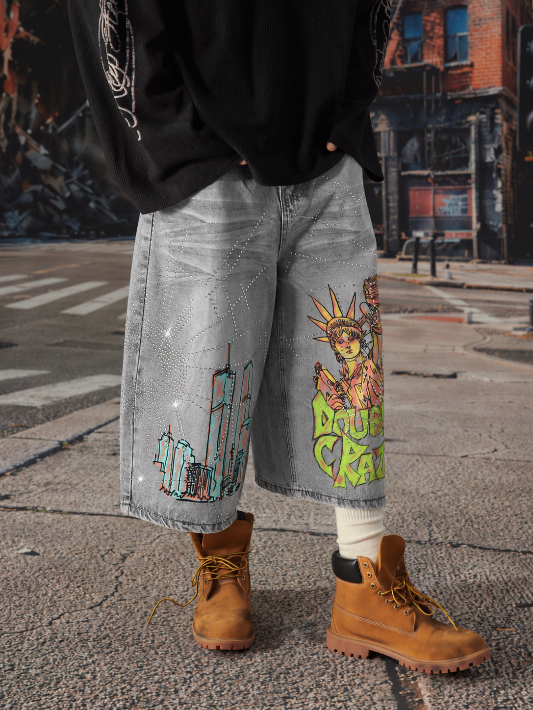 Iced Out Web Liberty Jorts-696