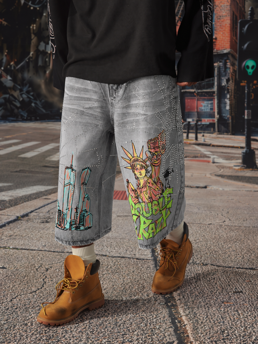 Iced Out Web Liberty Jorts-696