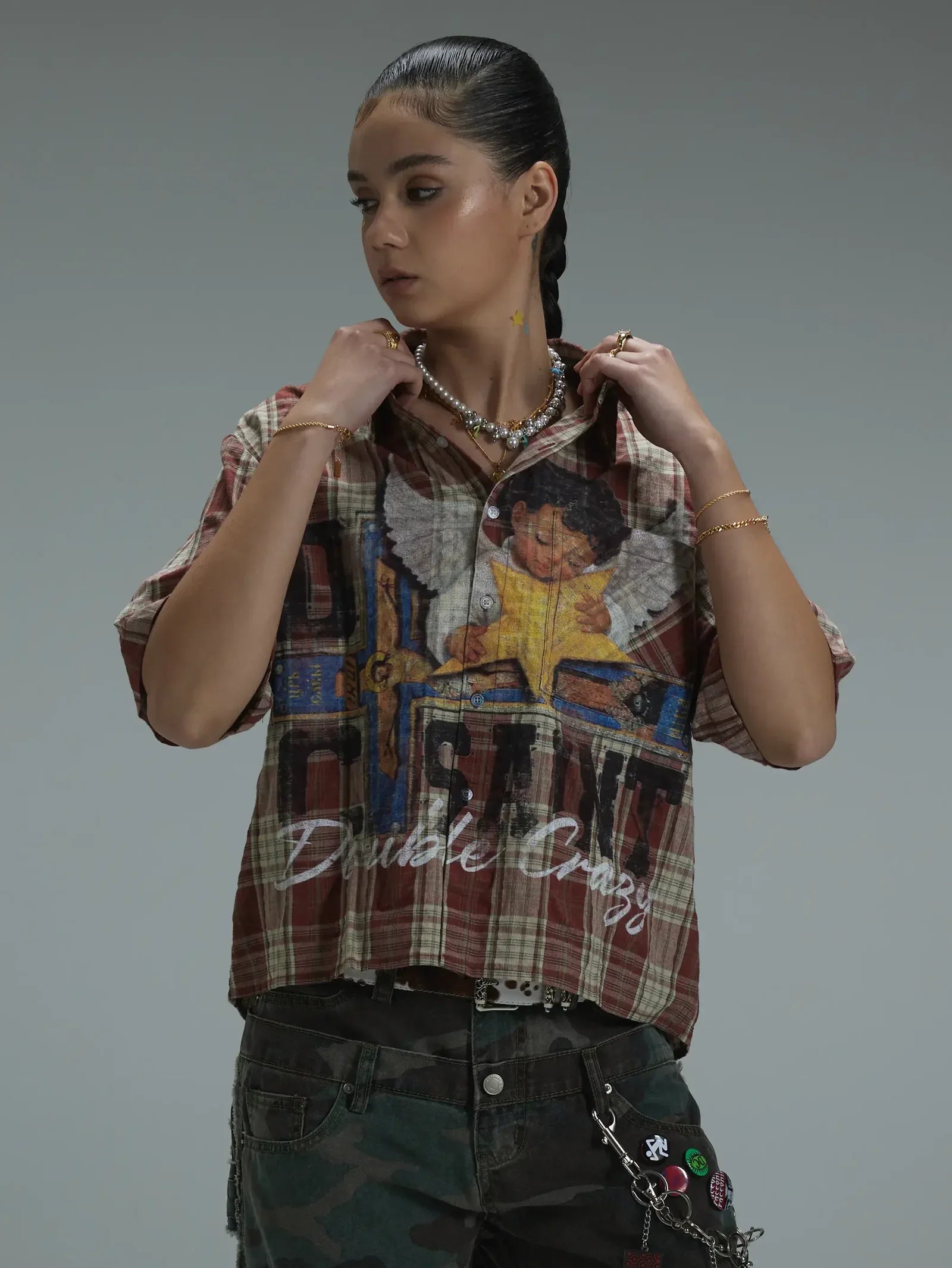 L.A. Grunge Cracked Cherub Shirt-427