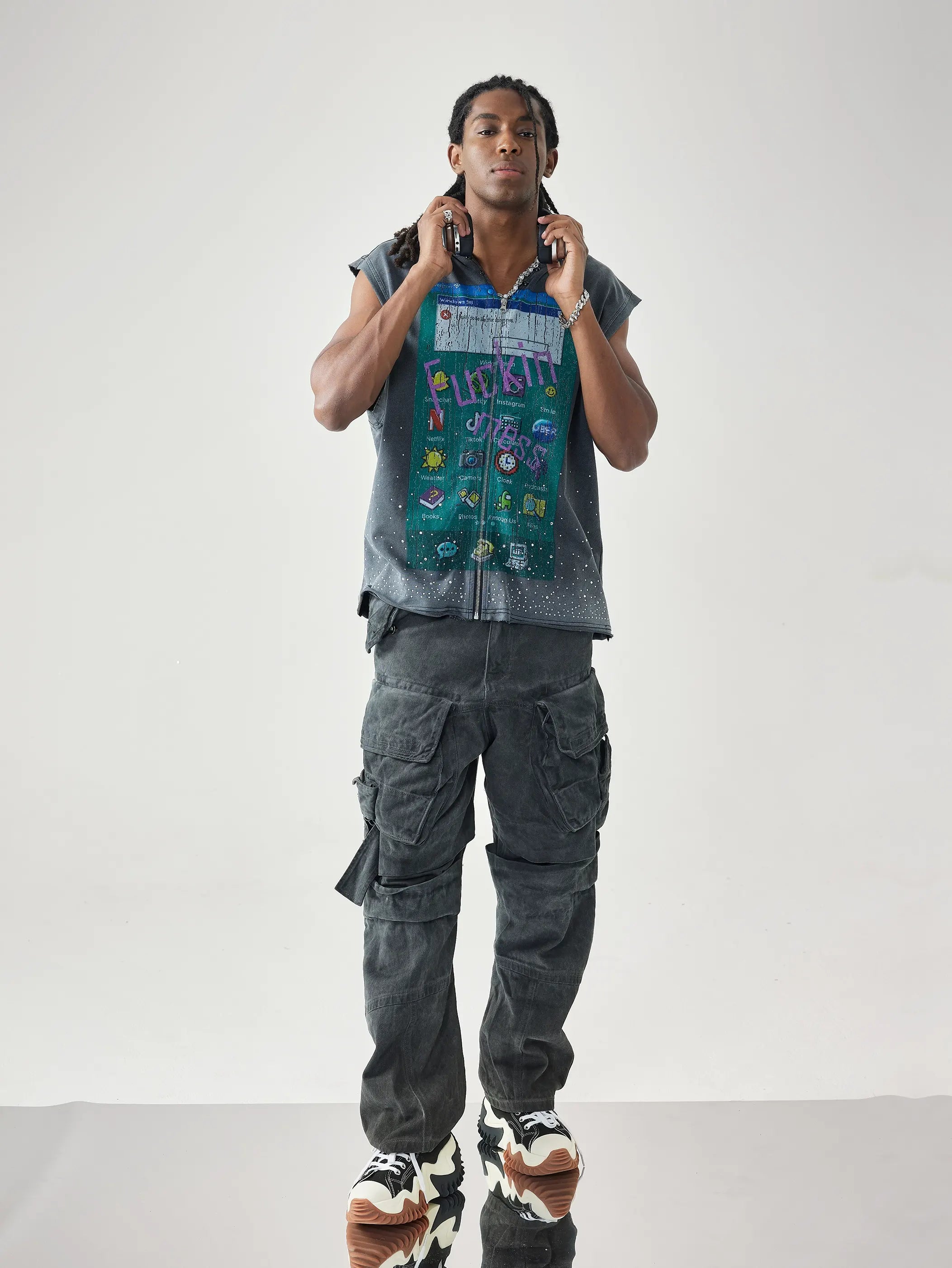 Pixel Breakdown Hooded T-shirt-188