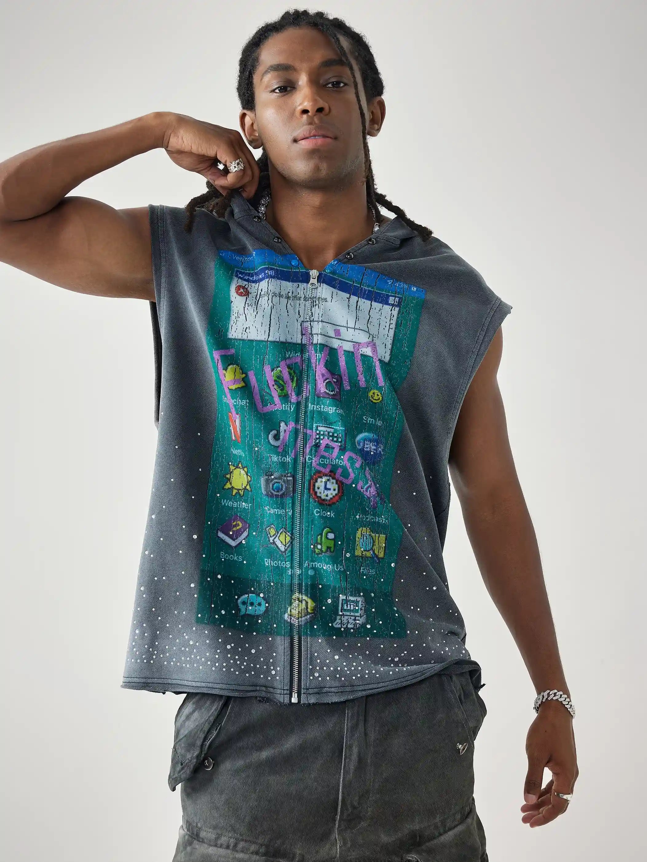 Pixel Breakdown Hooded T-shirt-188