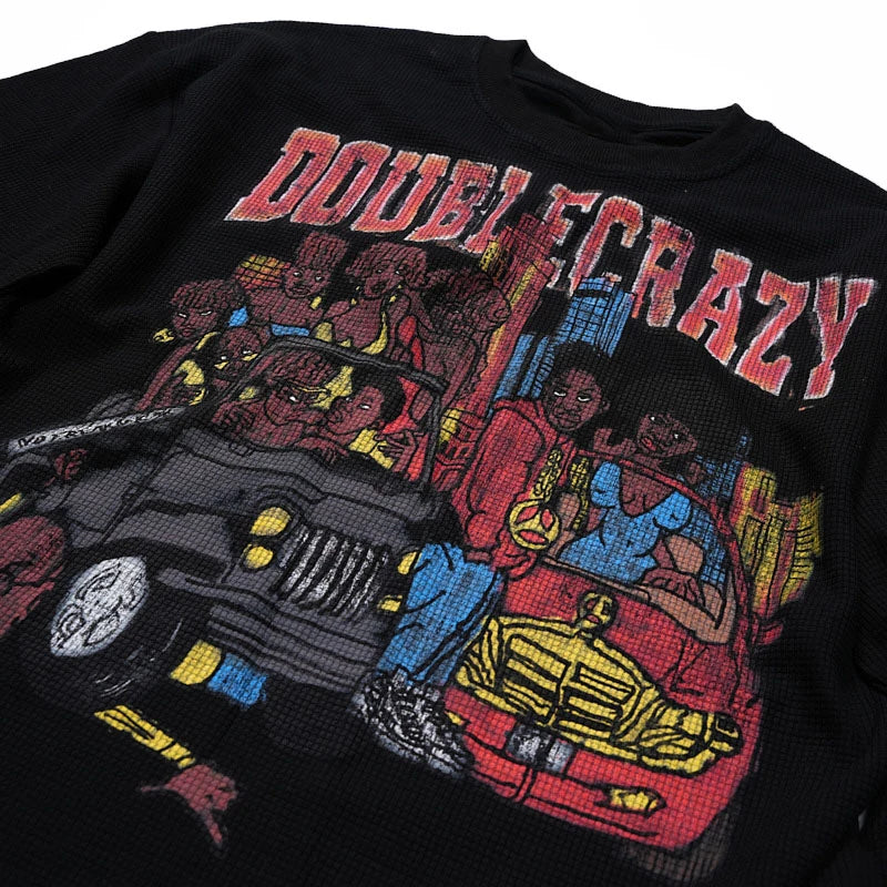 Camiseta de manga larga tachonada de grupo de rap clásico -697