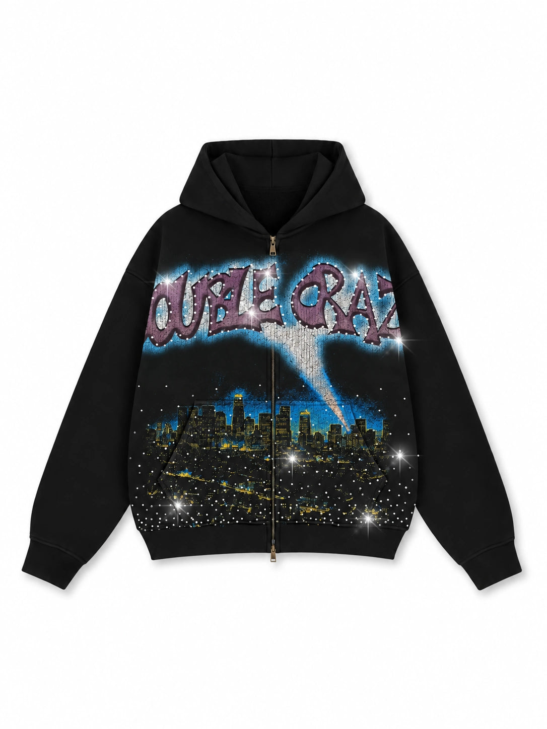L.A. Skyline Iced Out Zip Hoodie-759