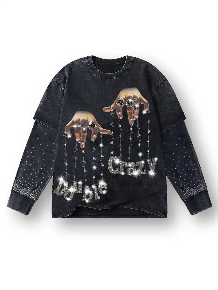 Hand Puppet Graphic Sweatshirt-098
