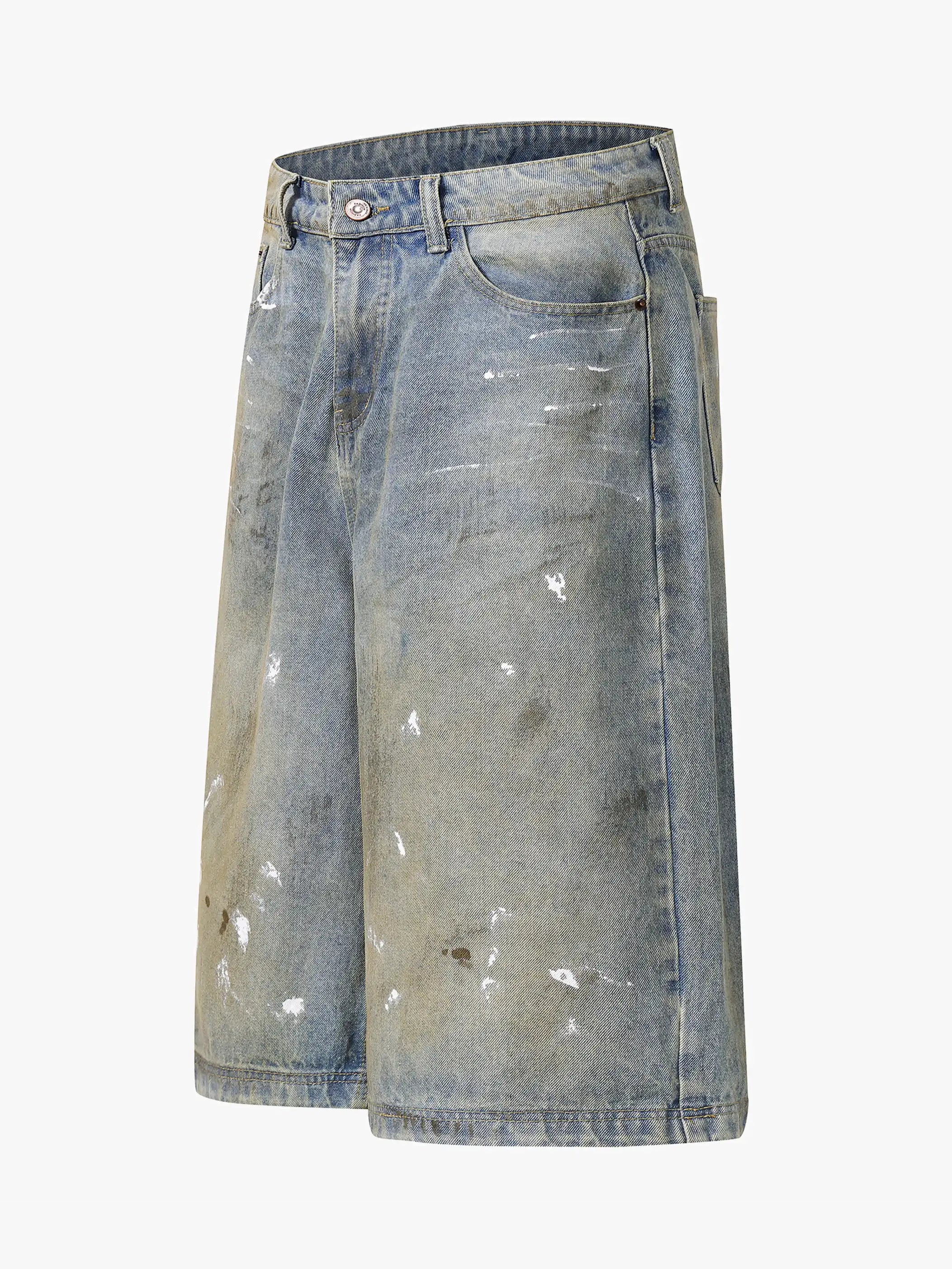 Distressed Post-Apocalyptic Denim Shorts-S1115