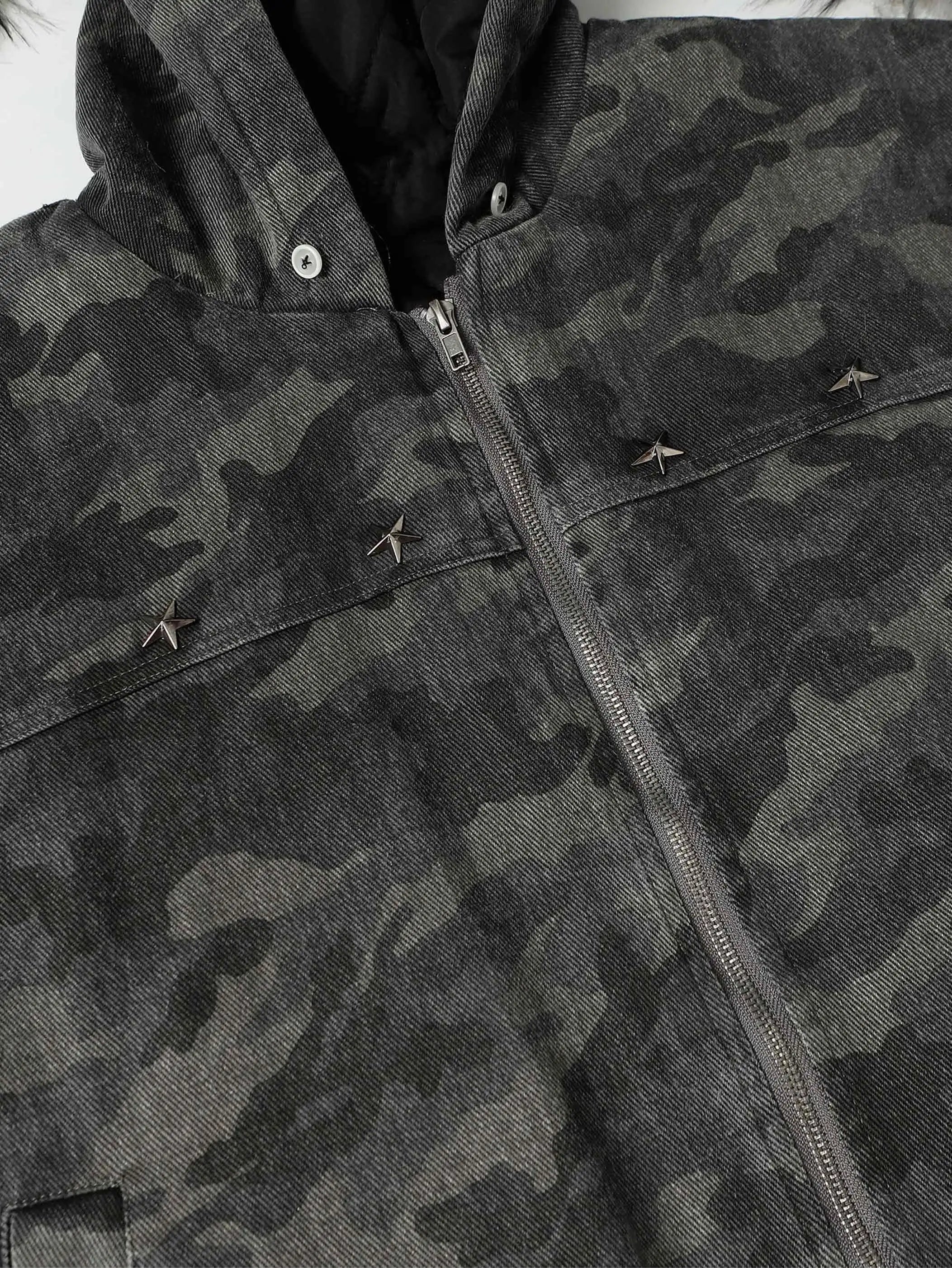 Fur-Lined Camo outerwear-S1162