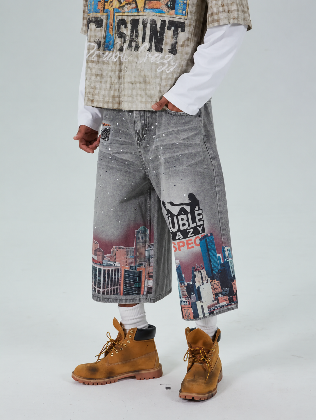 Shorts en jean Bling NYC Graphic-577