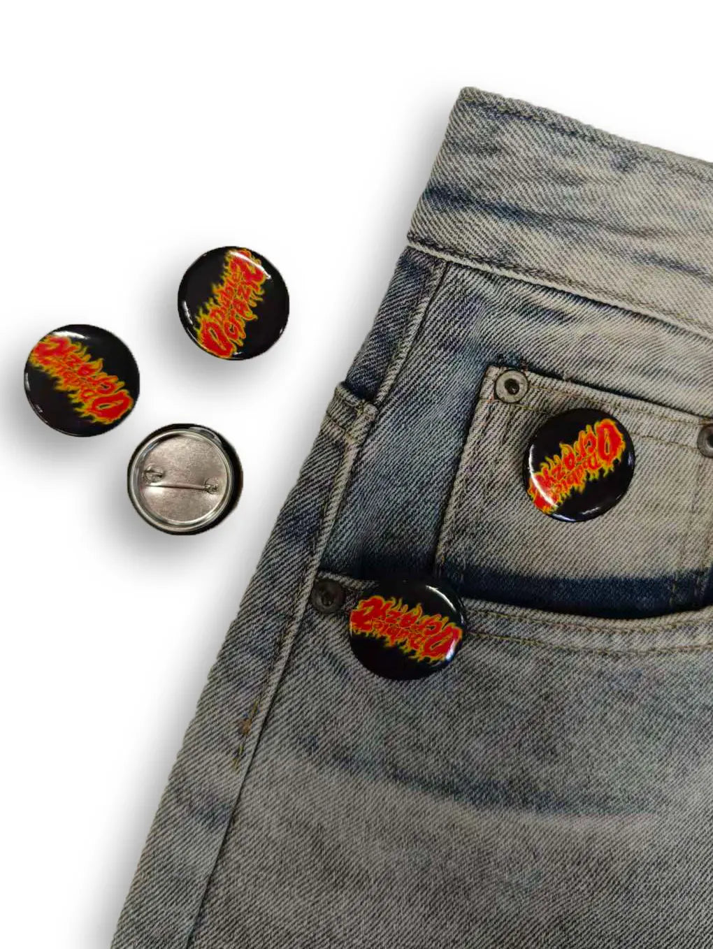 Sparkle Neon Flame Text Pin-BJ-599