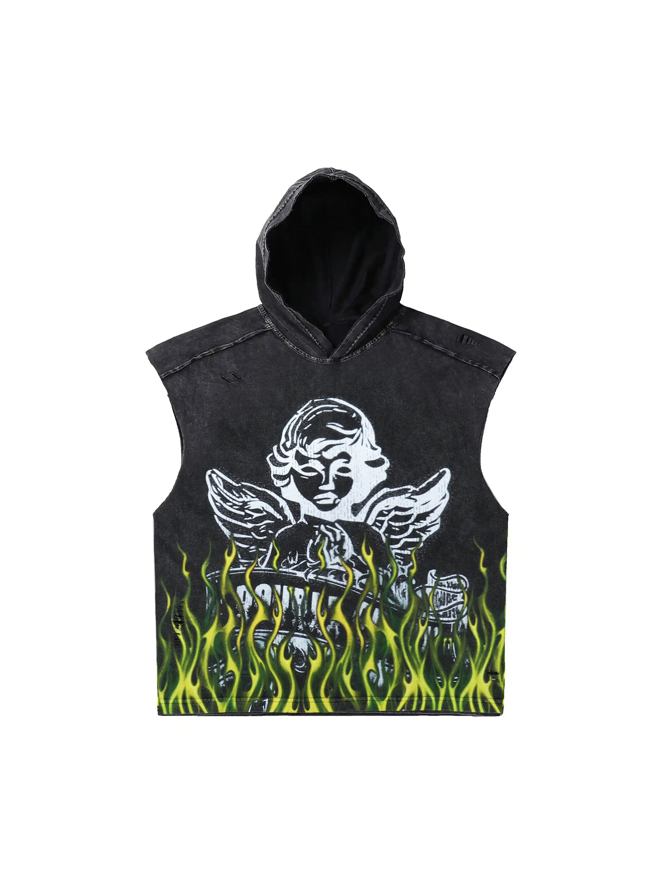 Angel Flame Graphic Hooded Vest-220