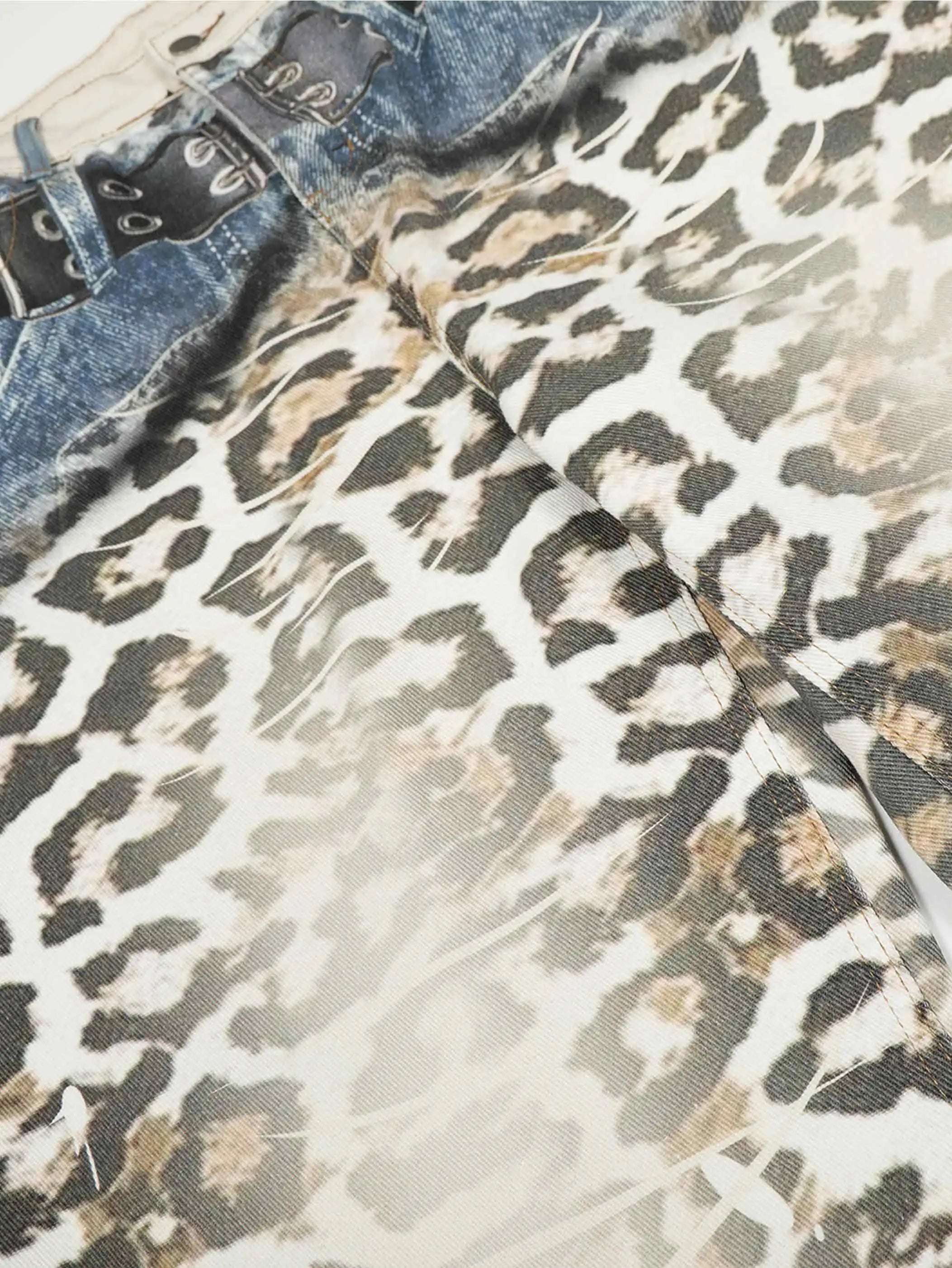 Denim Hybrid Leopard Jean-S1170