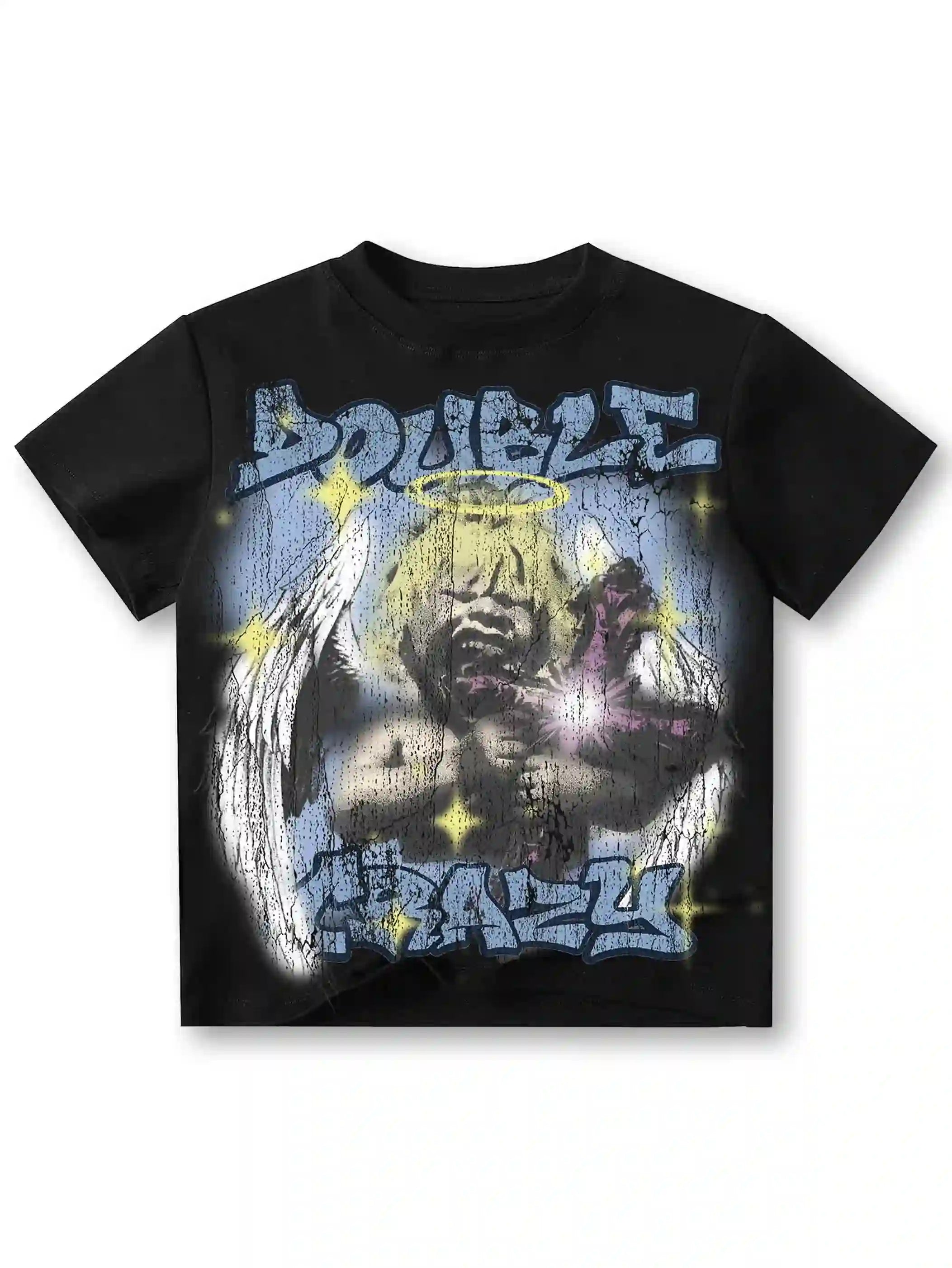 Grunge Cracked Angel Tee-434