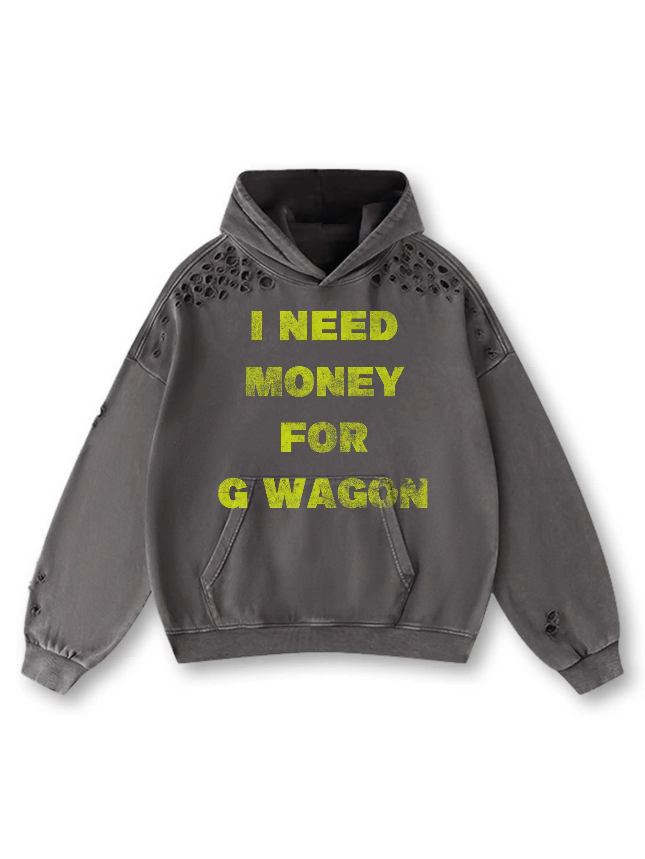 Luxury Hustle Distressed Hoodie-314