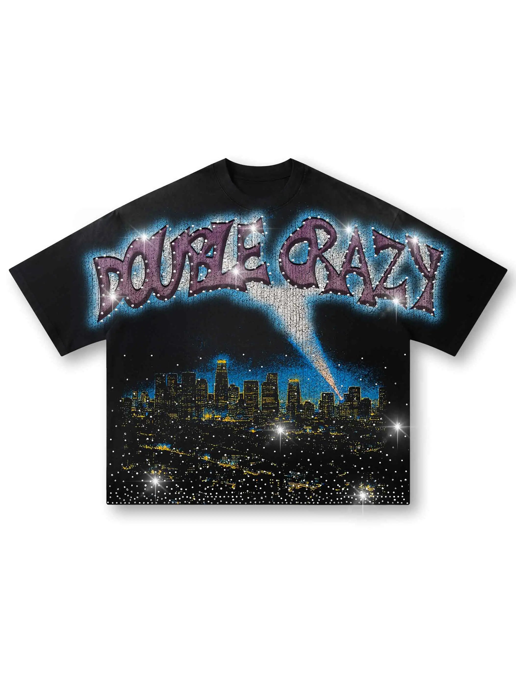 Boxy L.A. Skyline Iced Out Tee-435