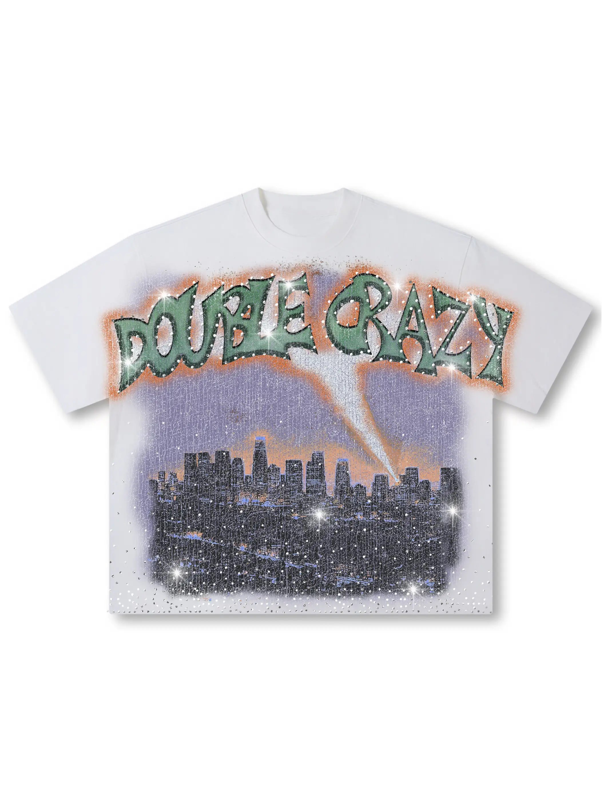 Boxy L.A. Skyline Iced Out Tee-435