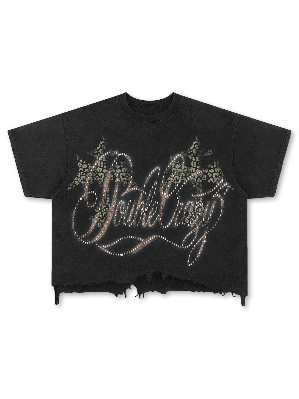 Camiseta Gráfica con Logo de Diamantes de Imitación-421
