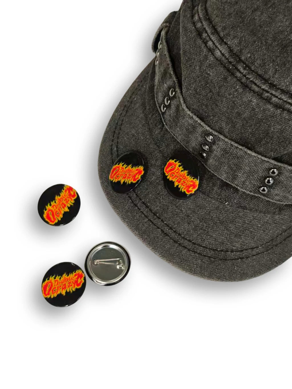 Sparkle Neon Flame Text Pin-BJ-599
