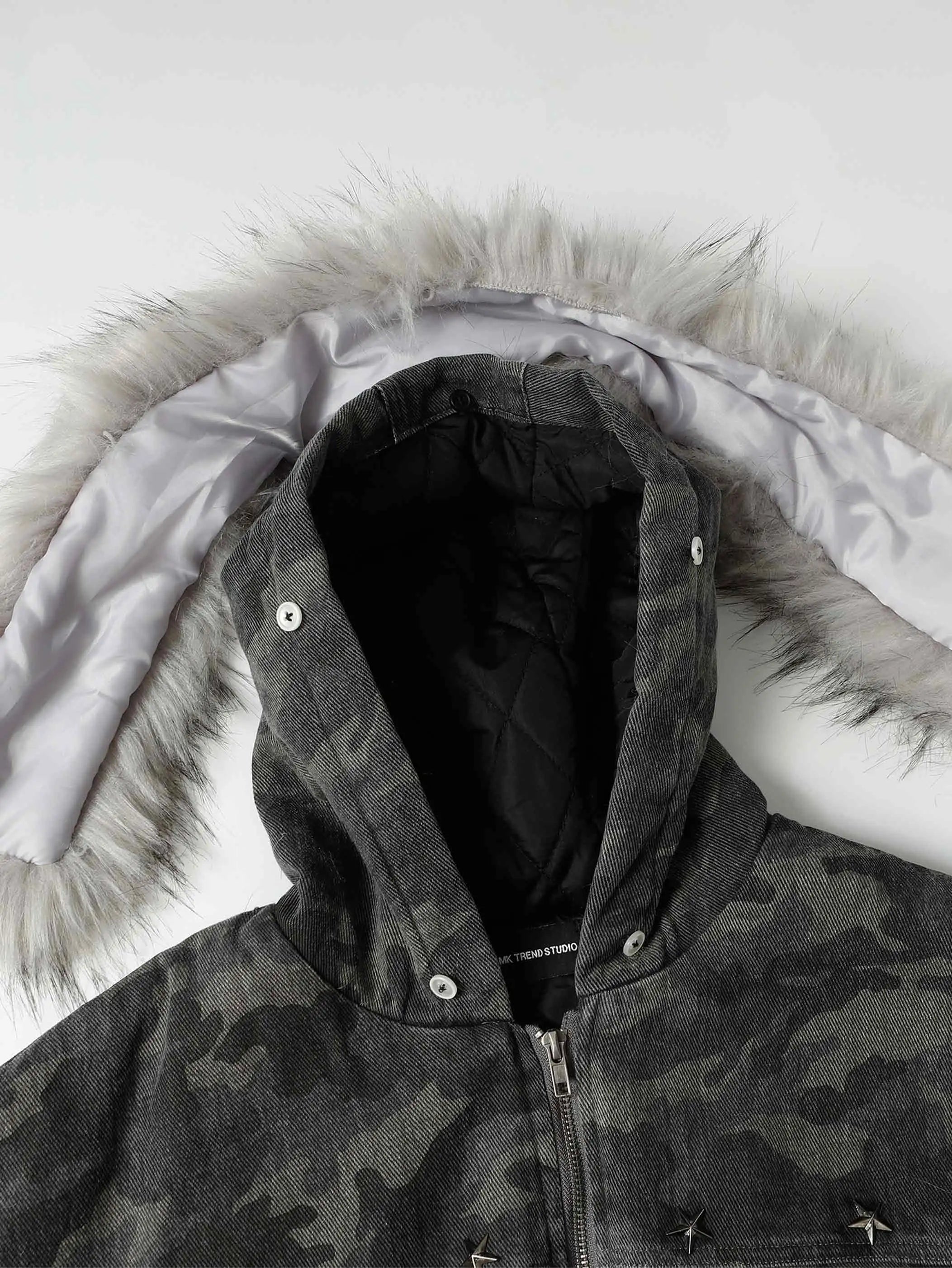 Fur-Lined Camo outerwear-S1162