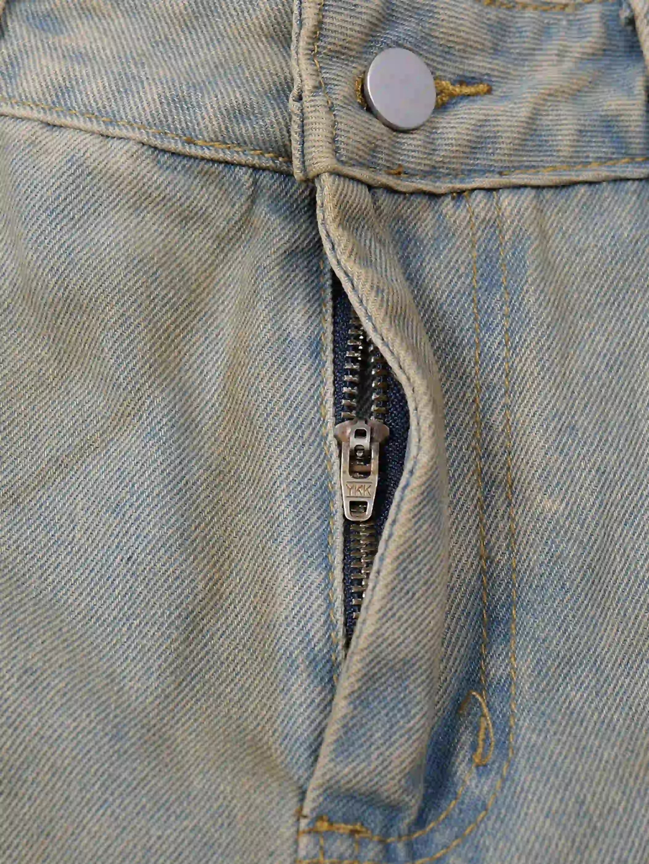 Vintage Distressed Denim Pants -s934