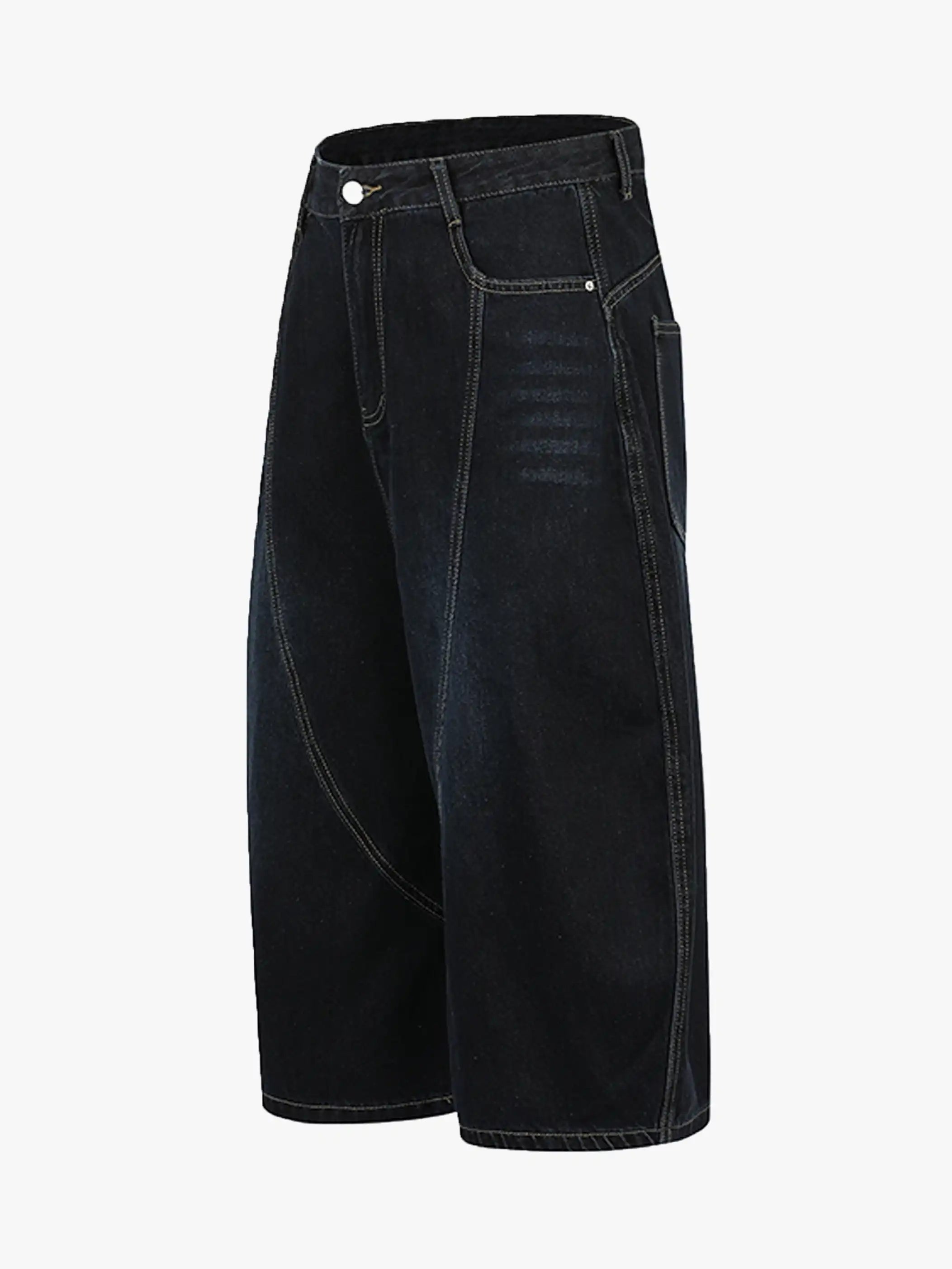 High Waist Wide Leg Denim Bermuda Shorts-S1025