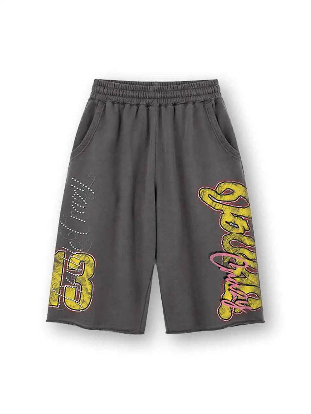 Pantalones cortos de dobladillo deshilachado Sparkle Script-630