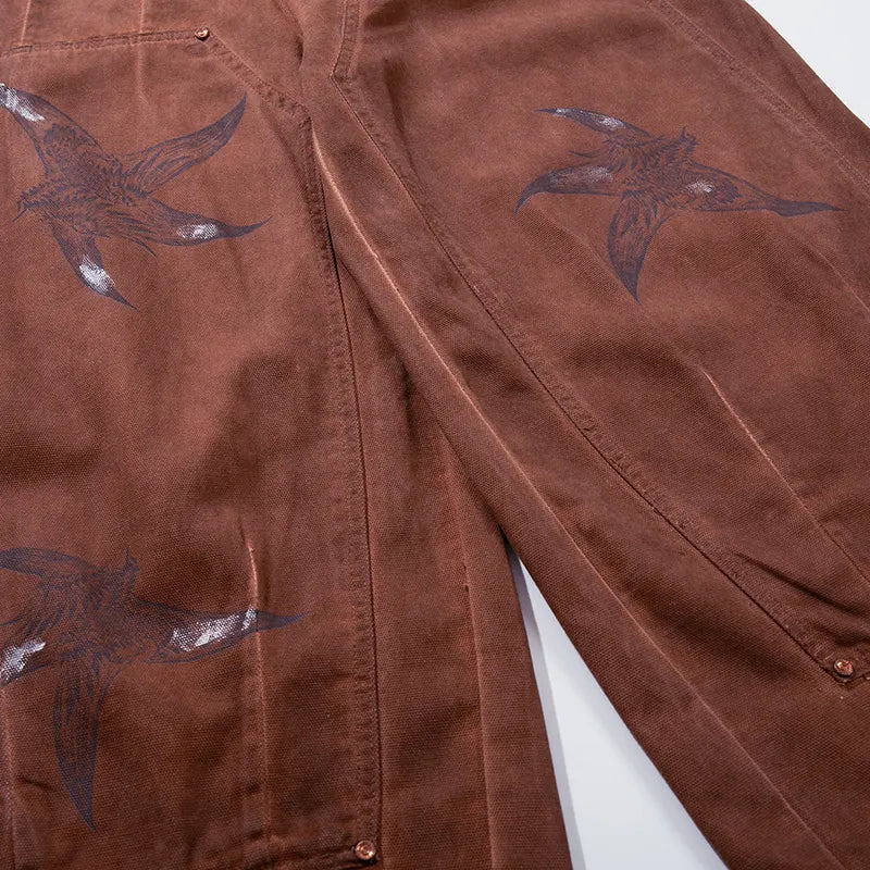 Grunge Washed Bird Baggy Carpenters-S1236