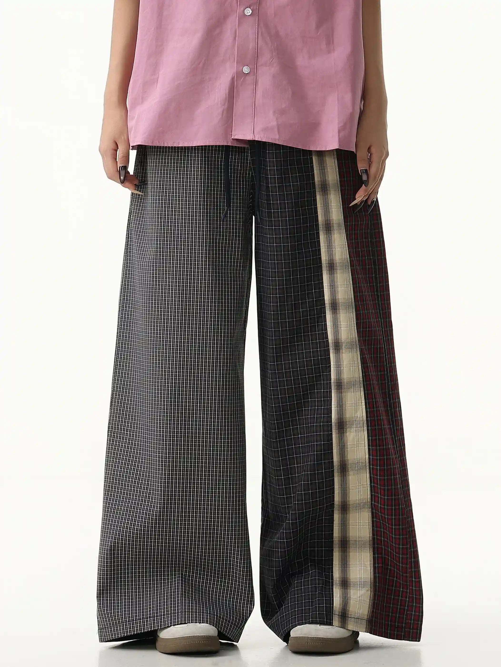Plaid Patch Street Pants-S1060