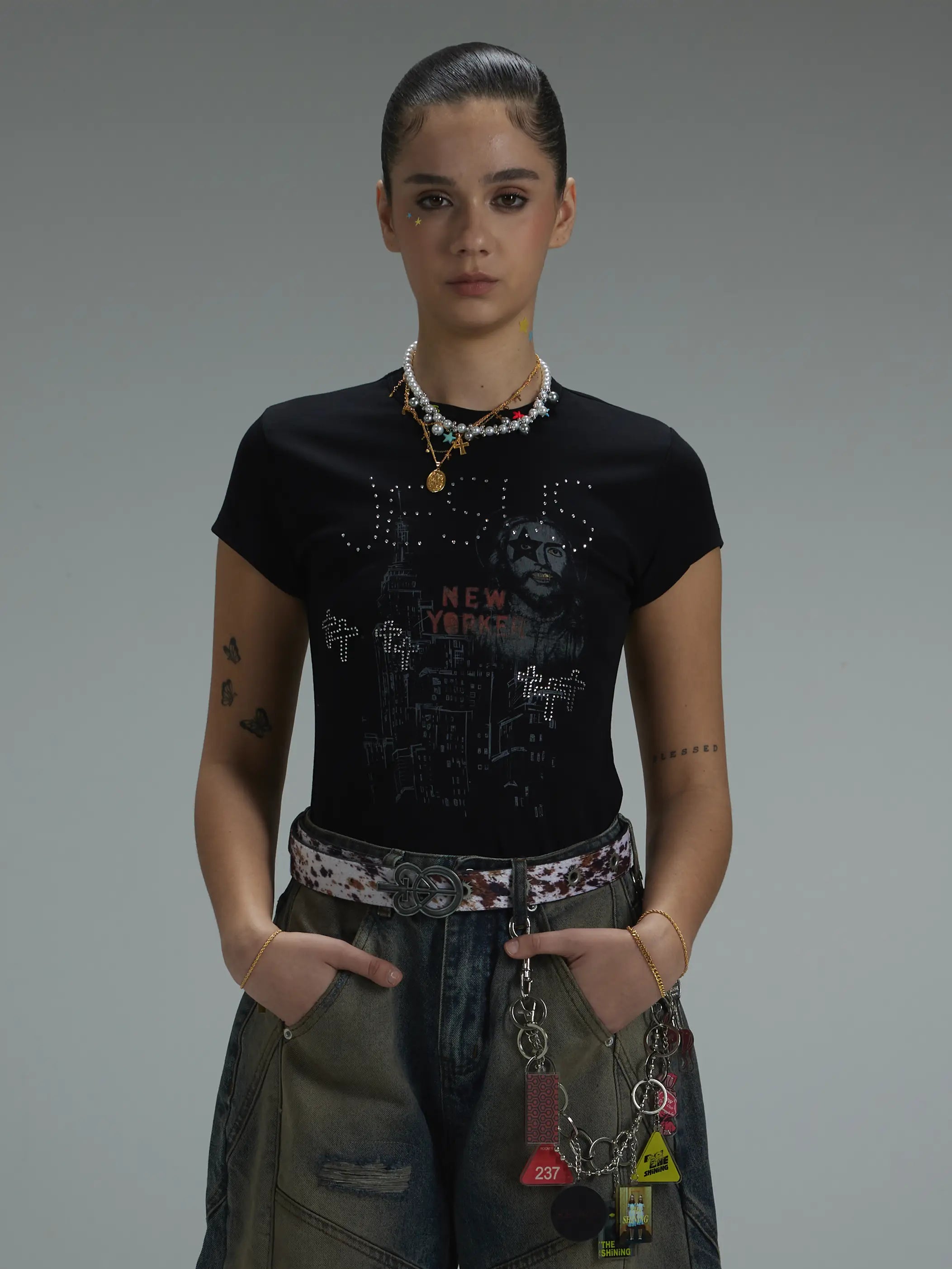 Iced Out NY City Graphic Baby Tee-439