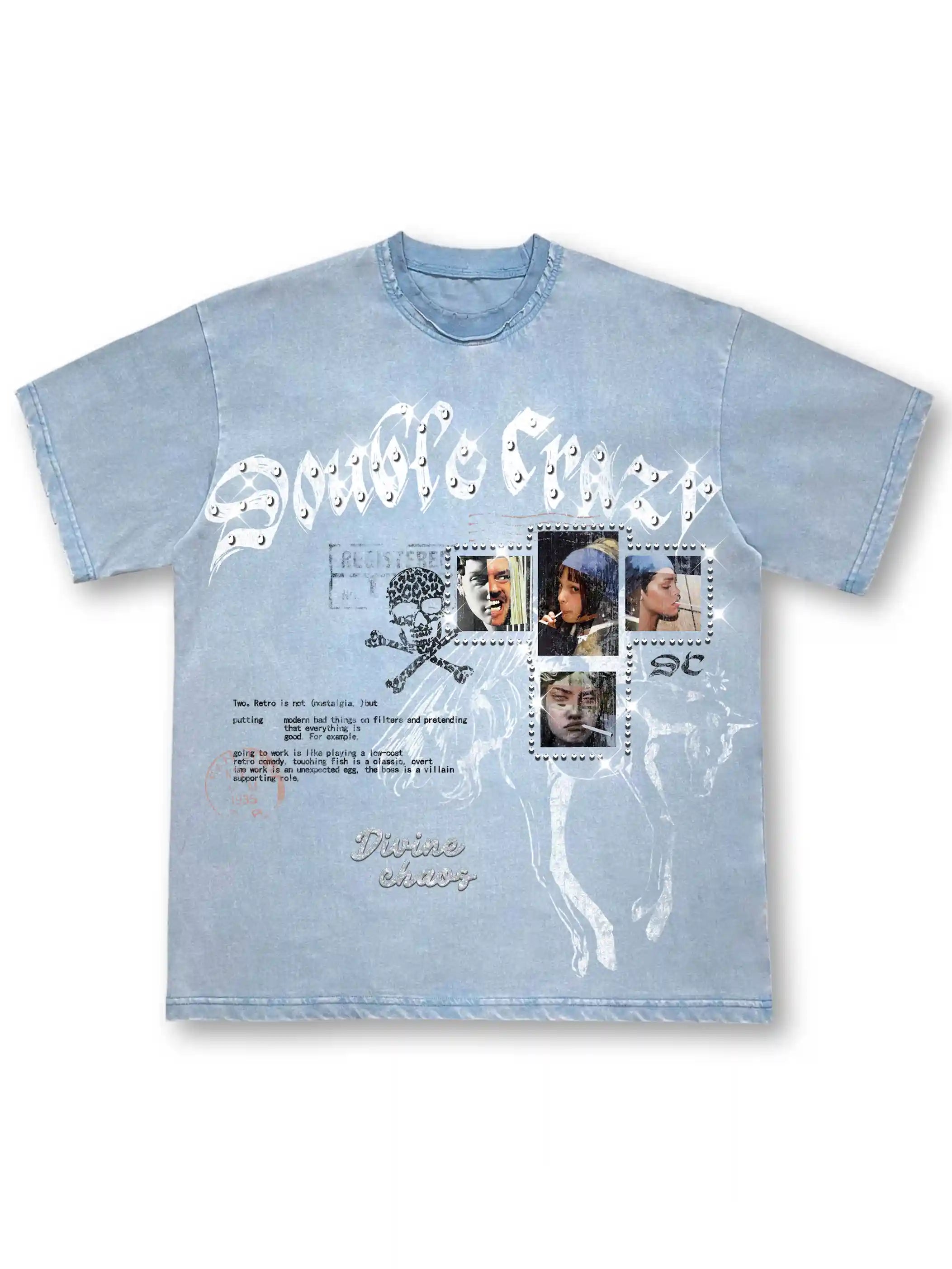 Vintage Frayed Rhinestone Tee-469