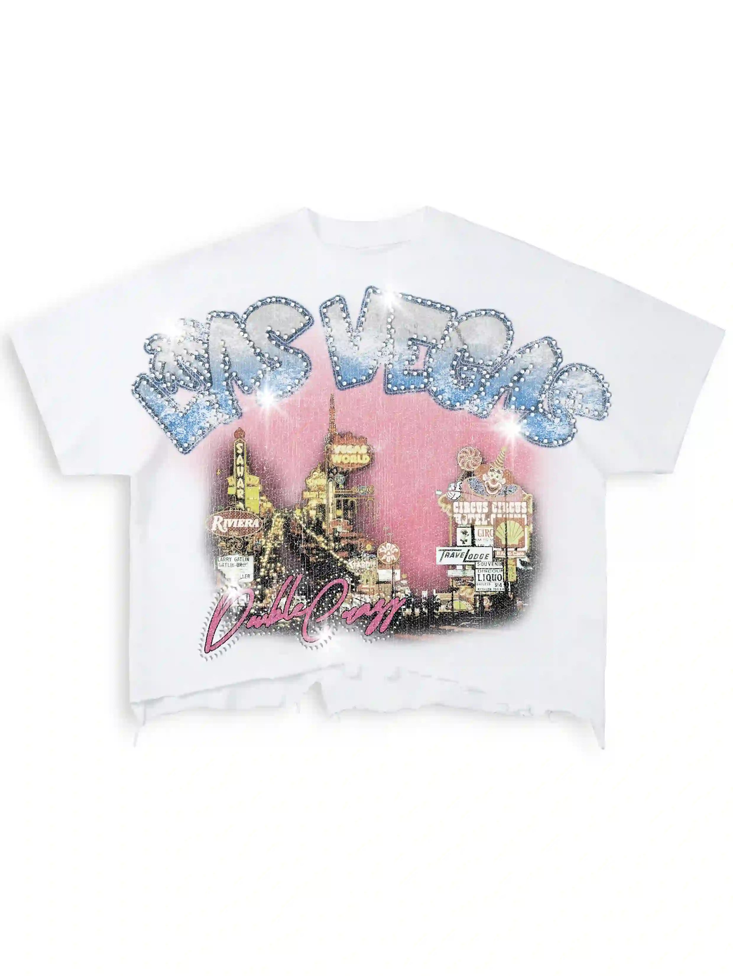 Icy Vegas Bling Ripped Boxy Tee-472