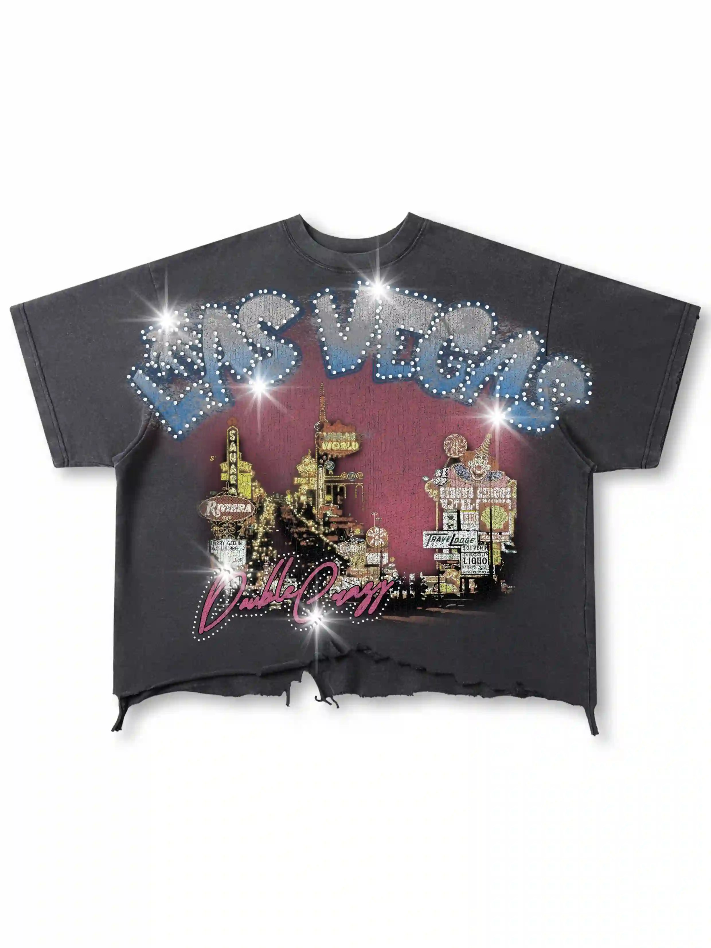 Icy Vegas Bling Ripped Boxy Tee-472