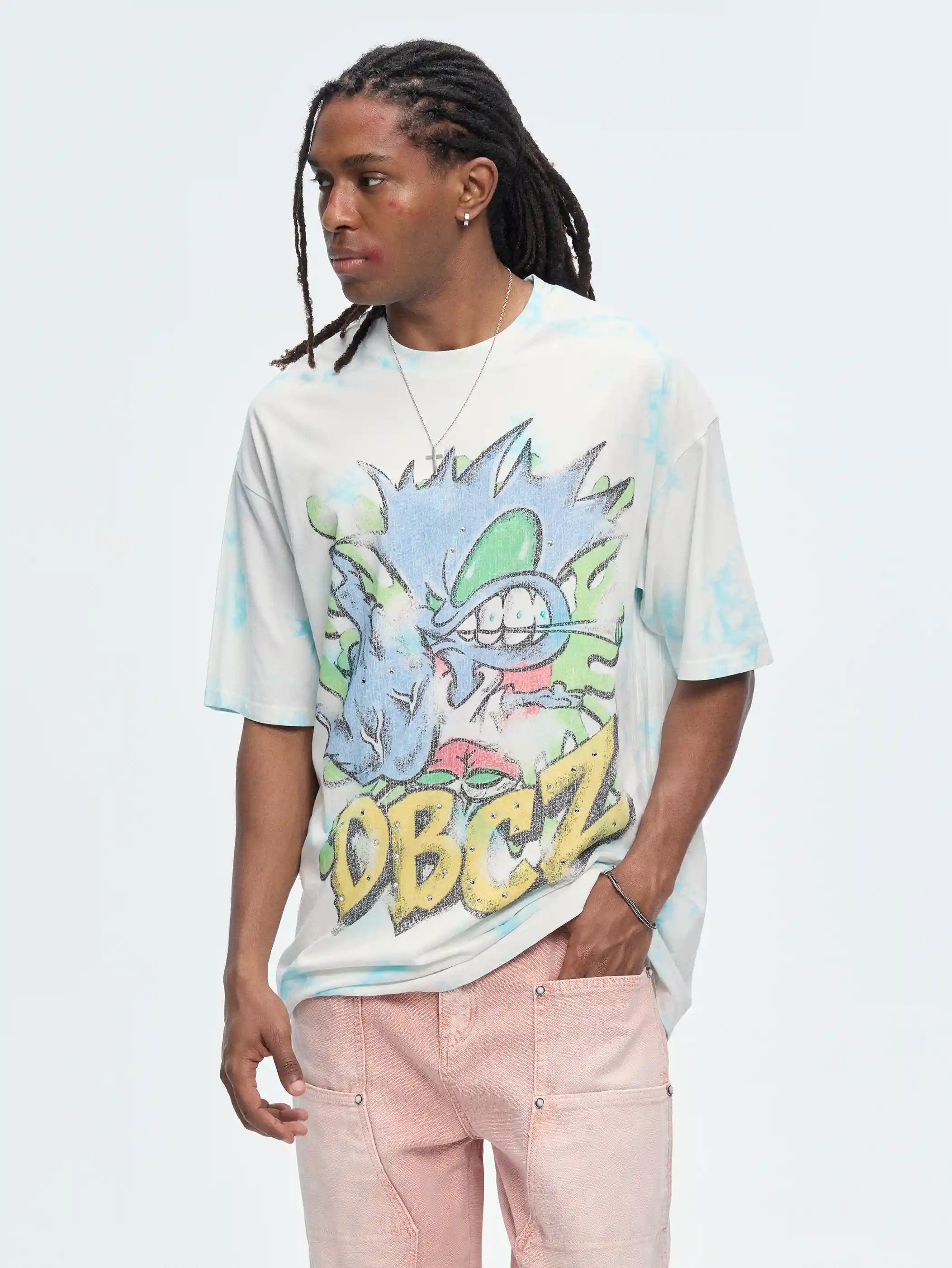 Edgy Bling Tie-dye Graphic Tee-484