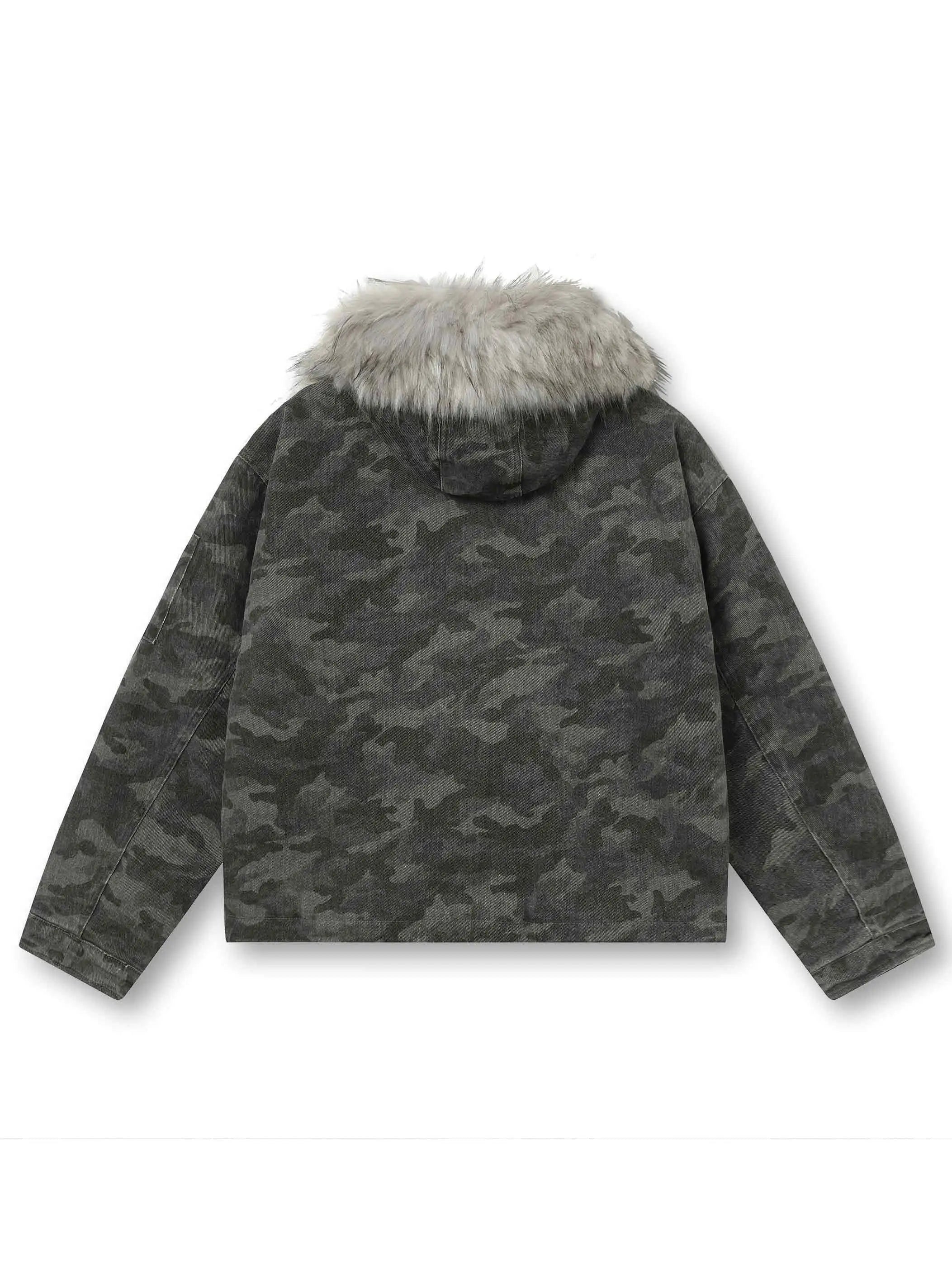 Fur-Lined Camo outerwear-S1162