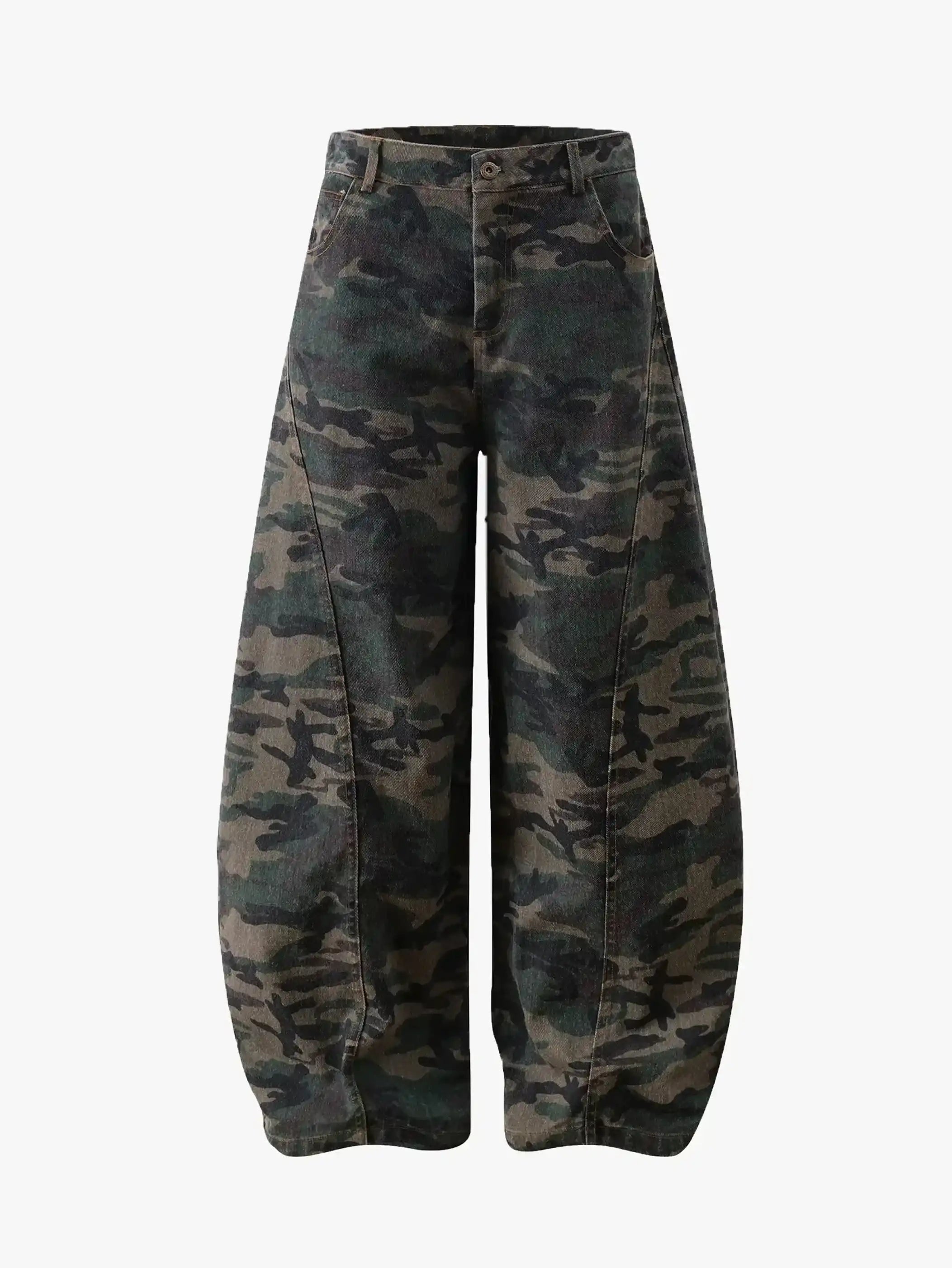 Camouflage Loose Fit Denim Pants-S1055