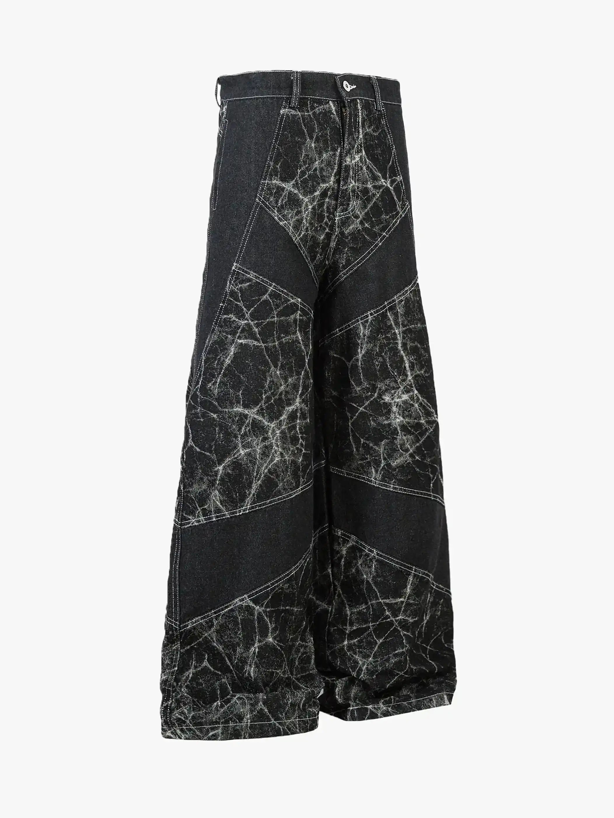 Cracked Dye Denim Pants-S1064