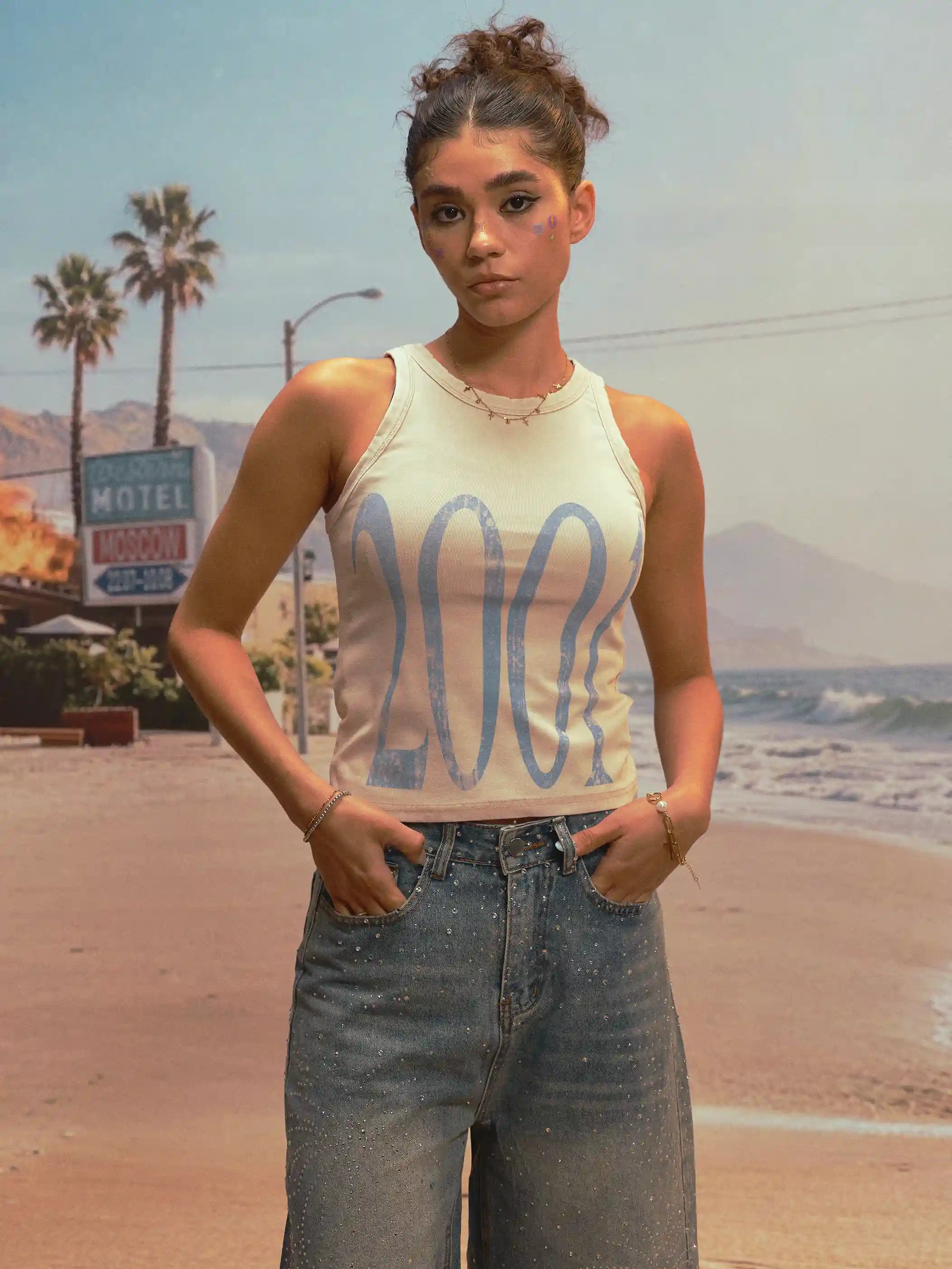2001 Y2K Distressed Muscle Tank-524