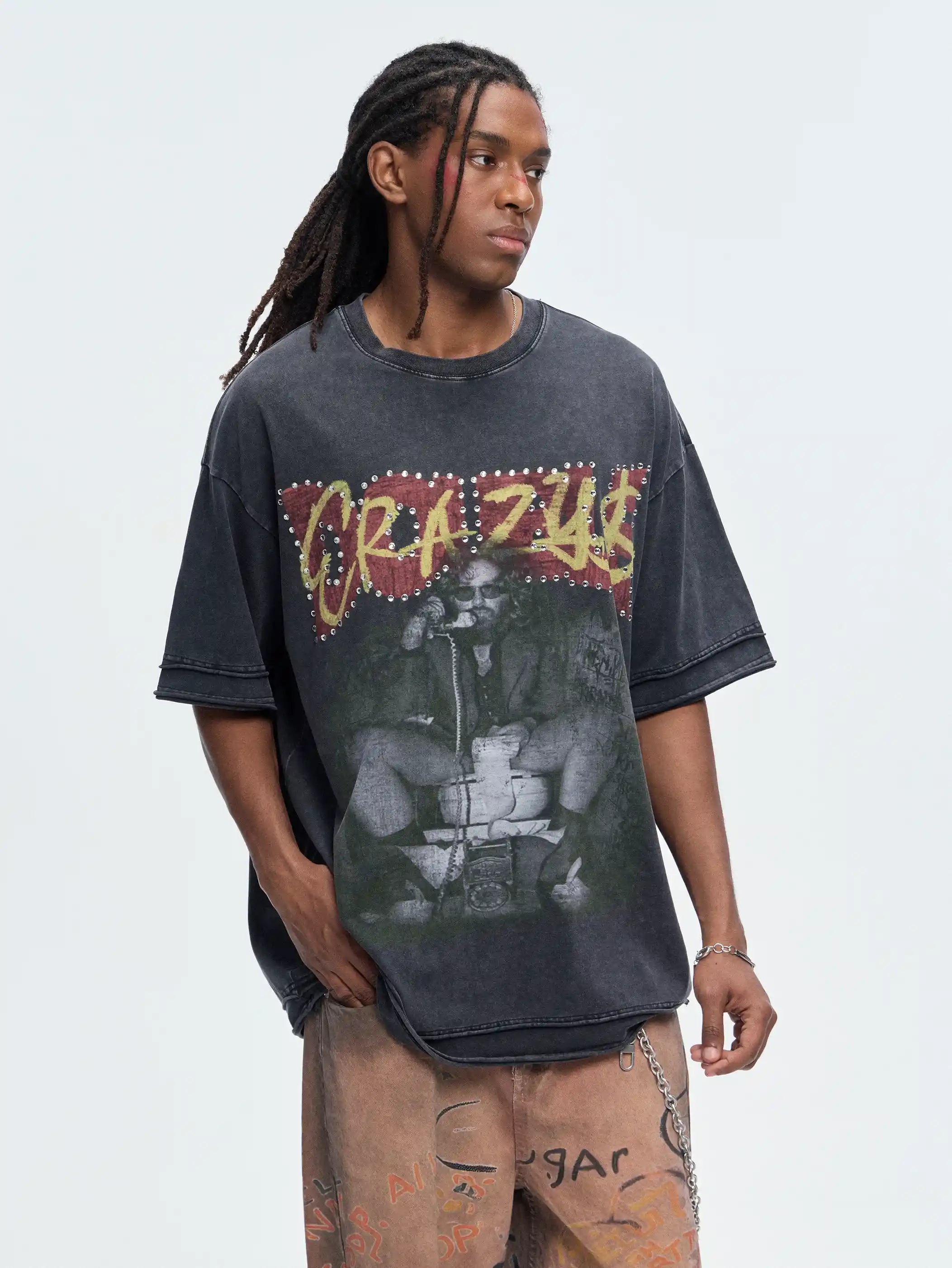 Punk Crazy$ Photo Wash Tee-528