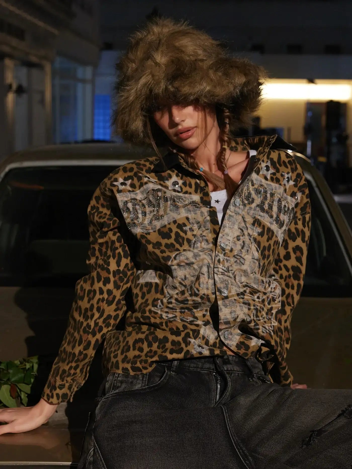 Camisa de malla de leopardo-390