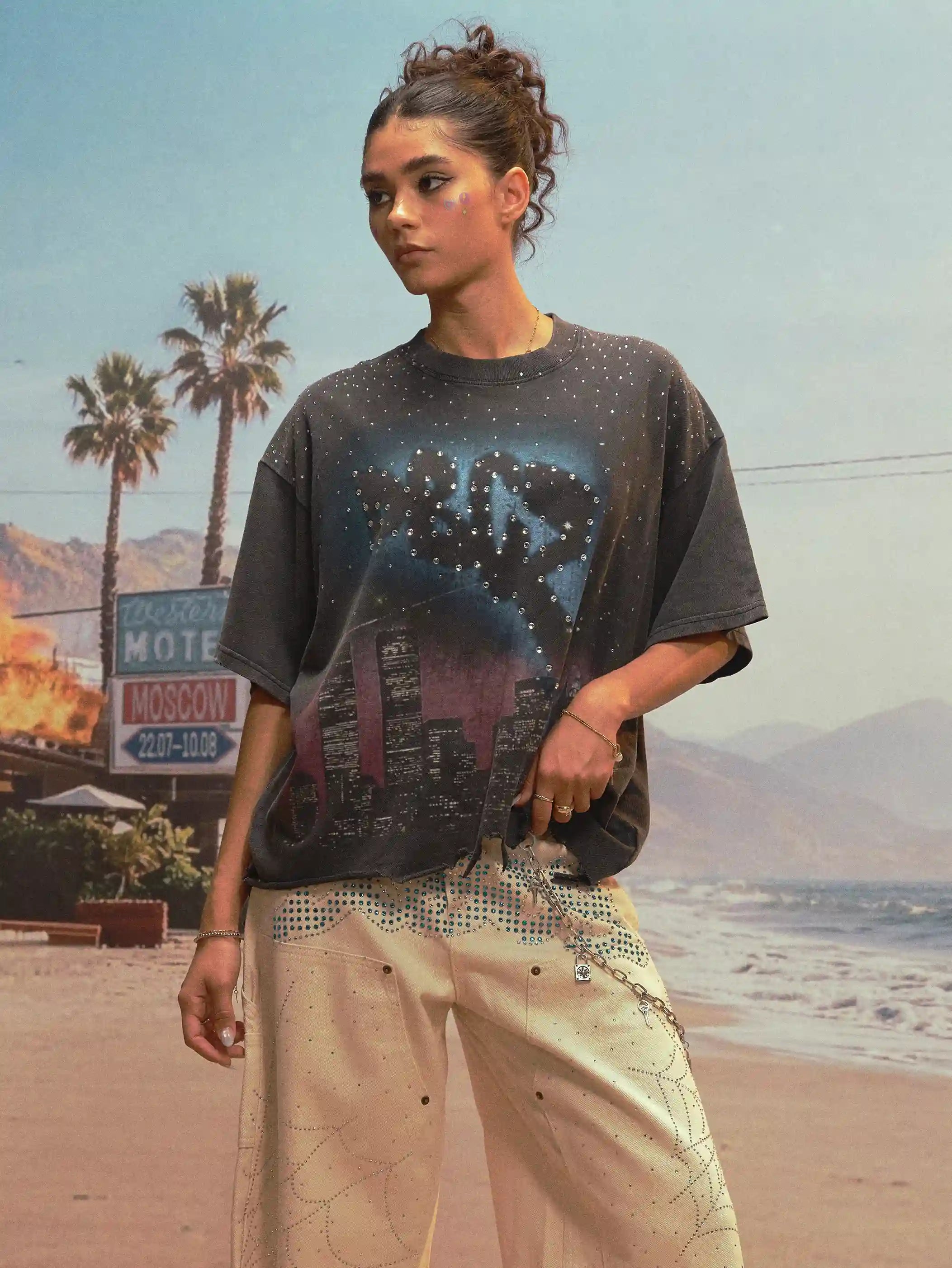 90s Bling Airbrush City Tee-540