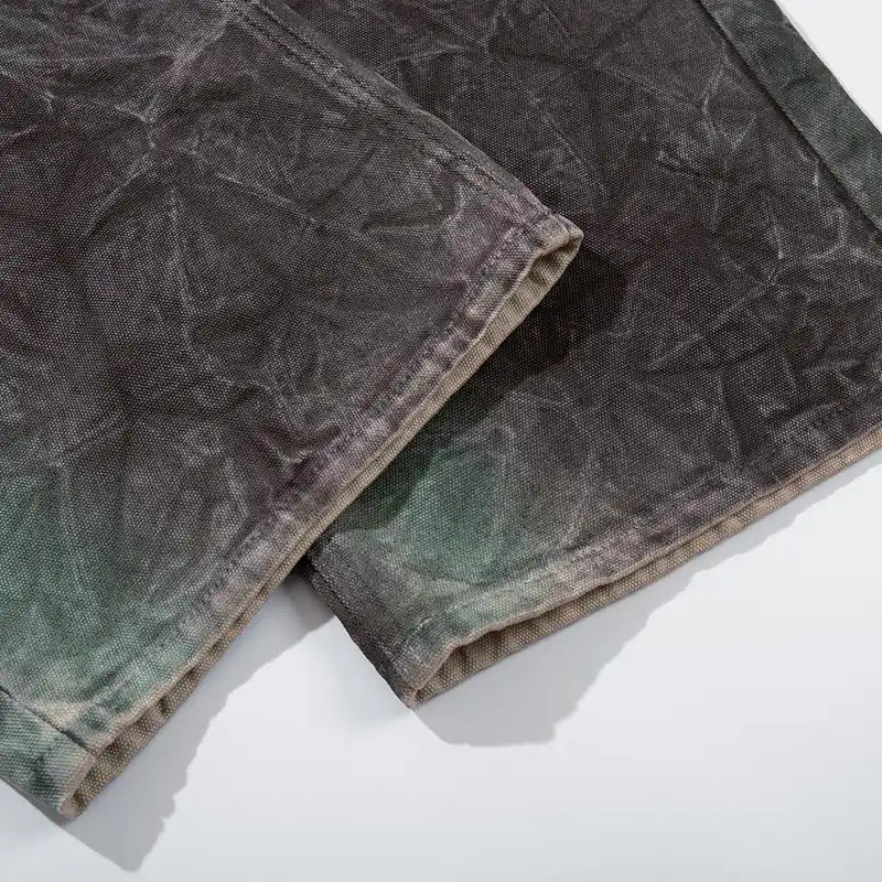 Acid Wash Teal Straight Jeans-S1216