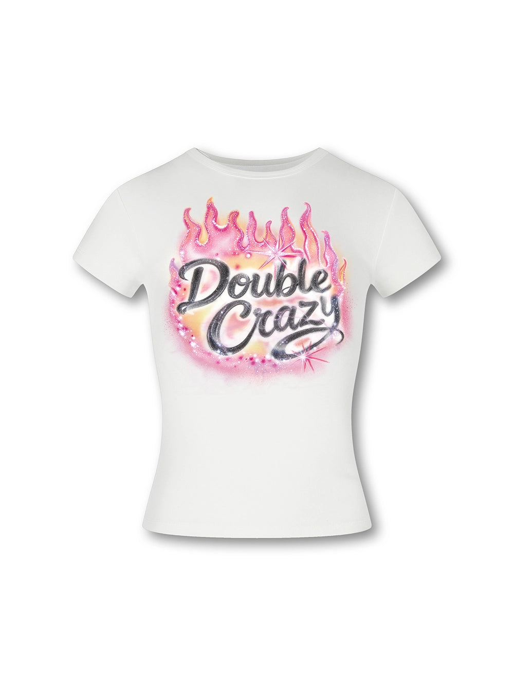T-shirt ajusté Y2K Sparkle Flame-571