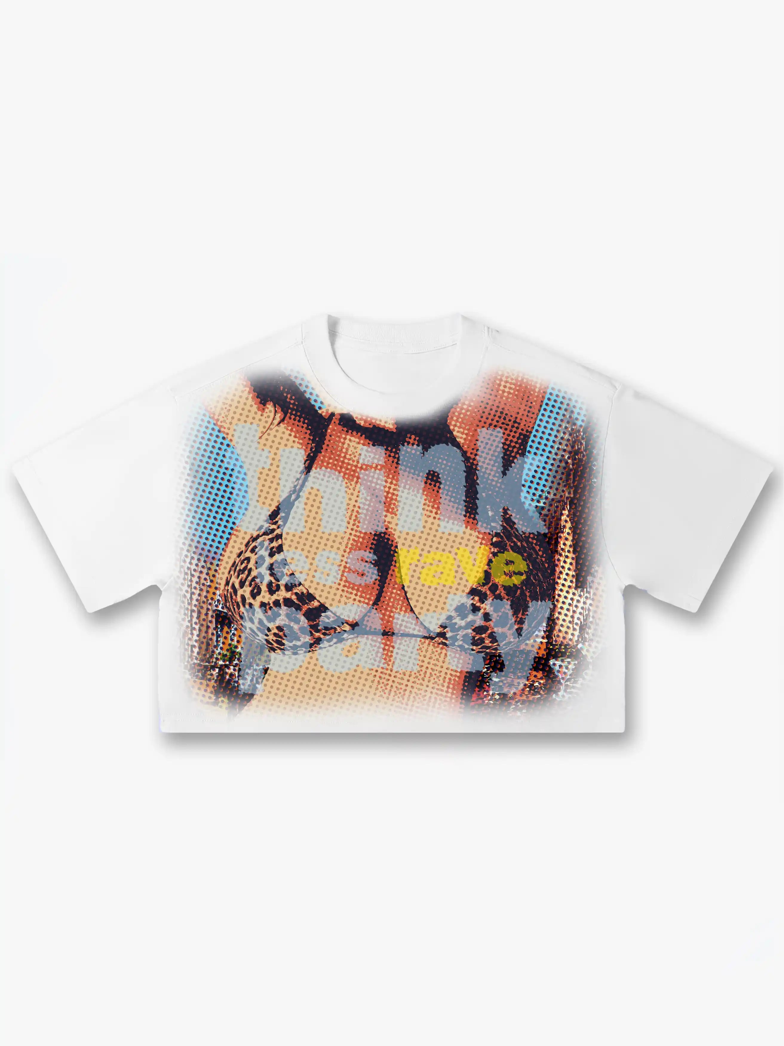 Leopard Bikini Slogan Crop Tee-591