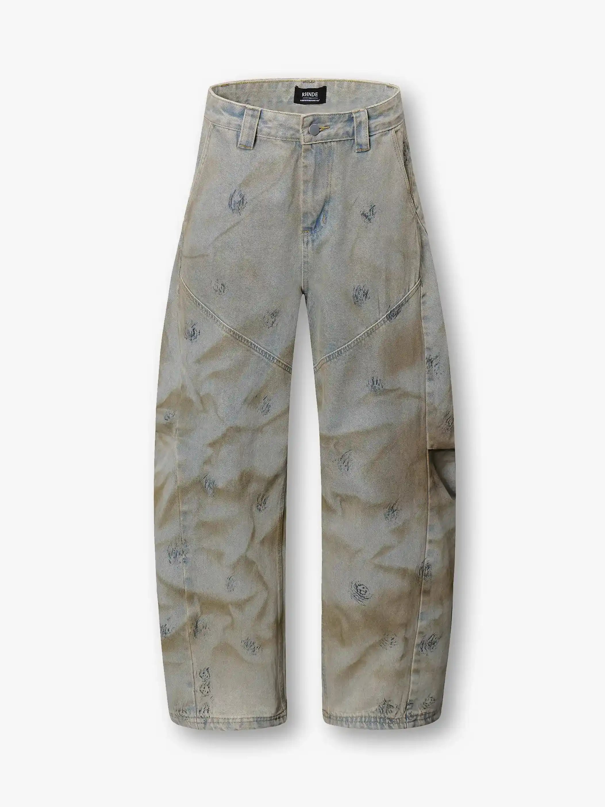 Vintage Distressed Denim Pants -s934