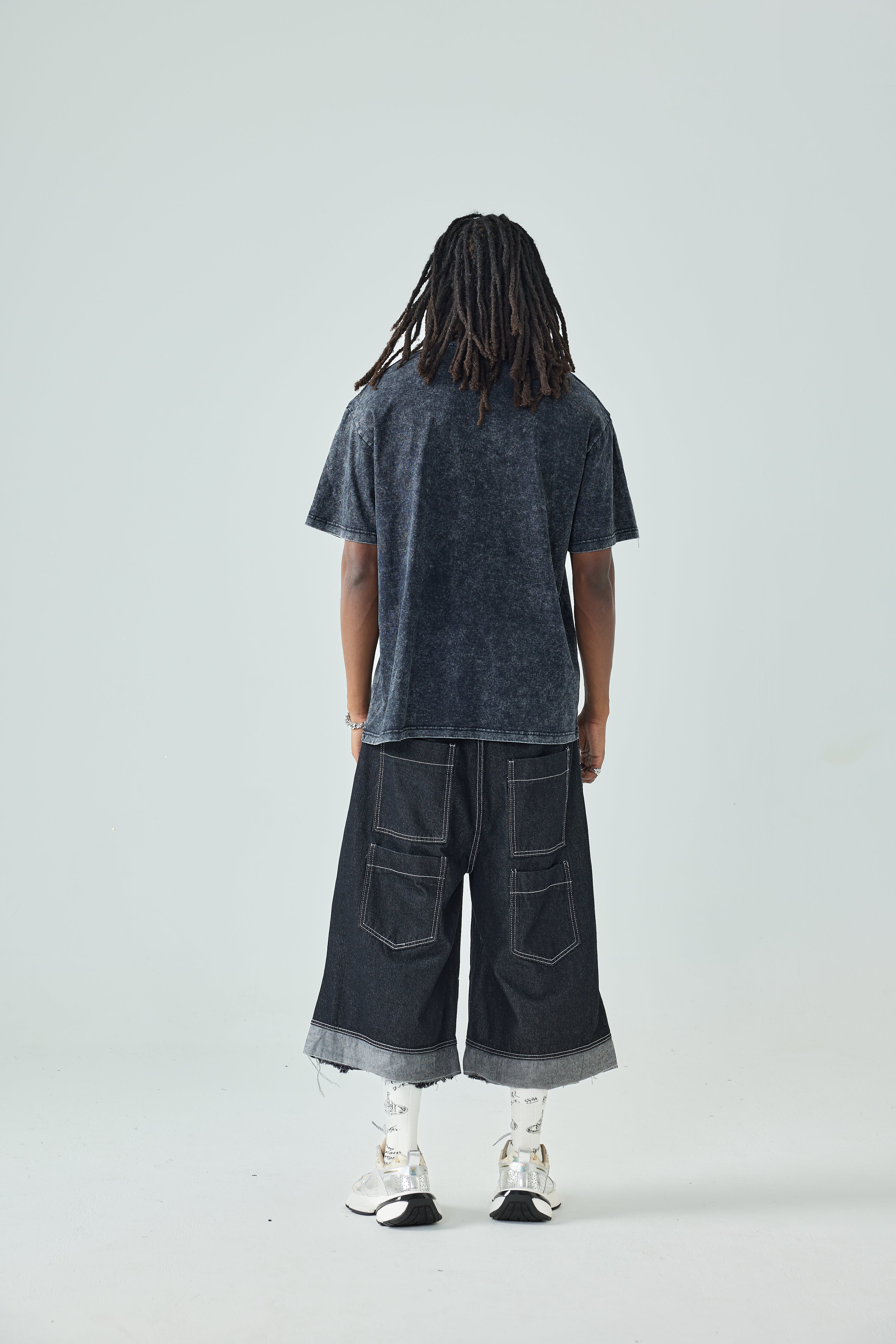 DOUBLECRAZY Flame Two-Faced Man Diamond Distressed Vintage T-shirt