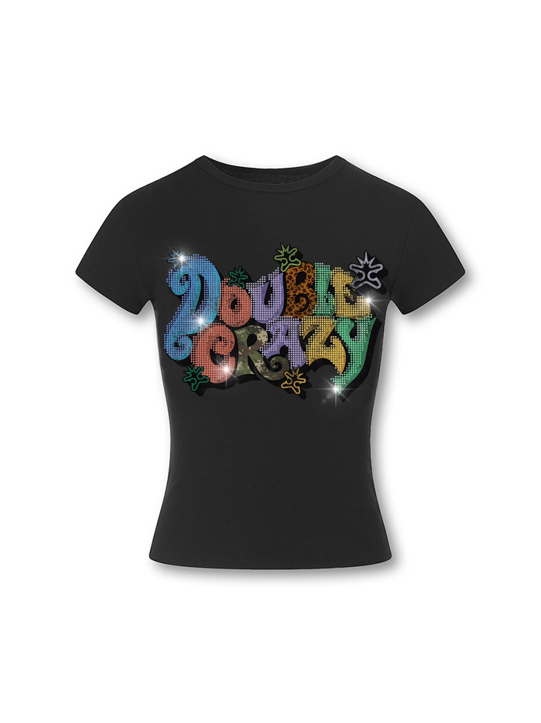 Iced Out Bubble Text Baby Tee-604