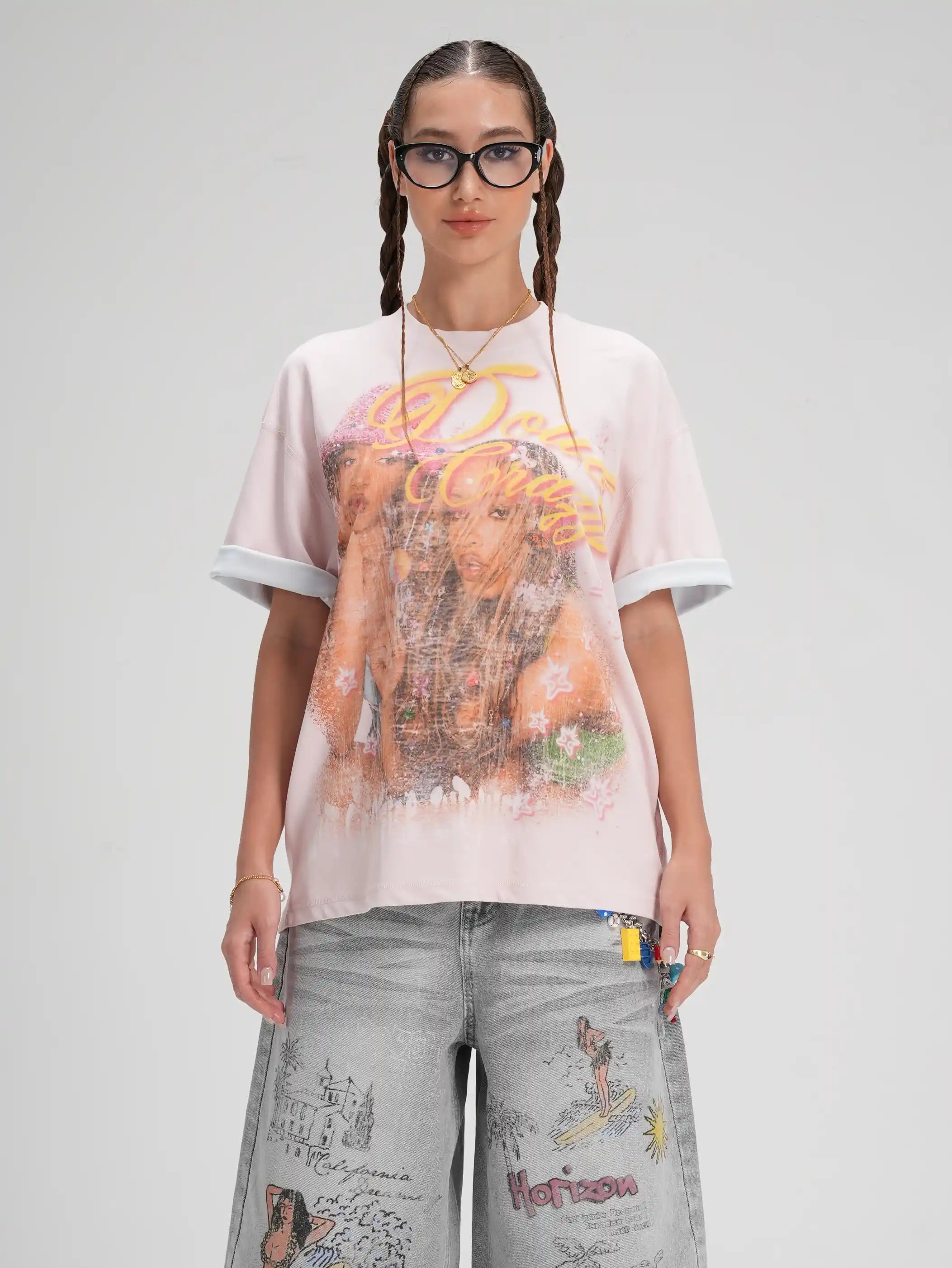 Vintage 90s Girls Two Tone Tee-614