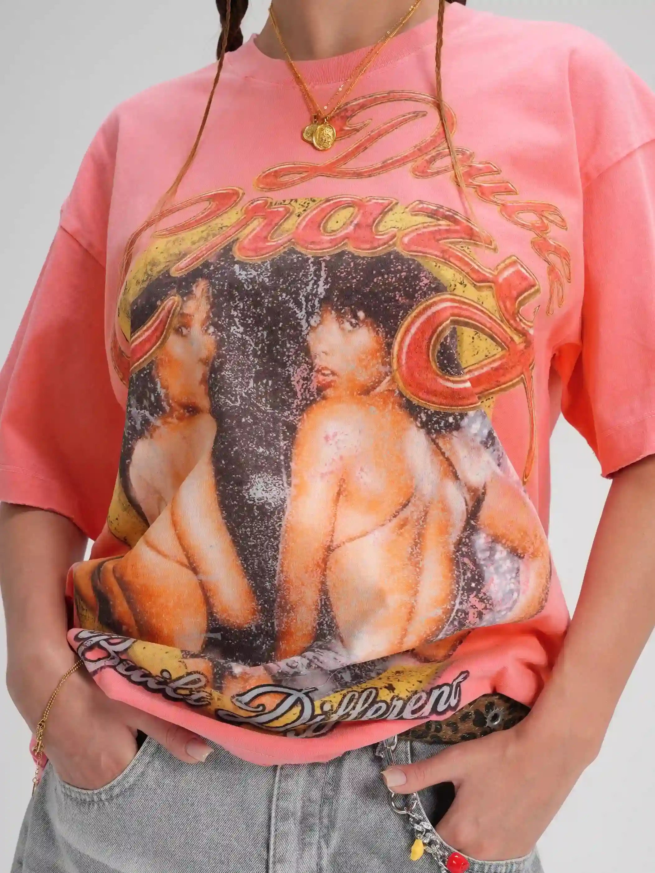 T-shirt ample R&B délavé années 90-619