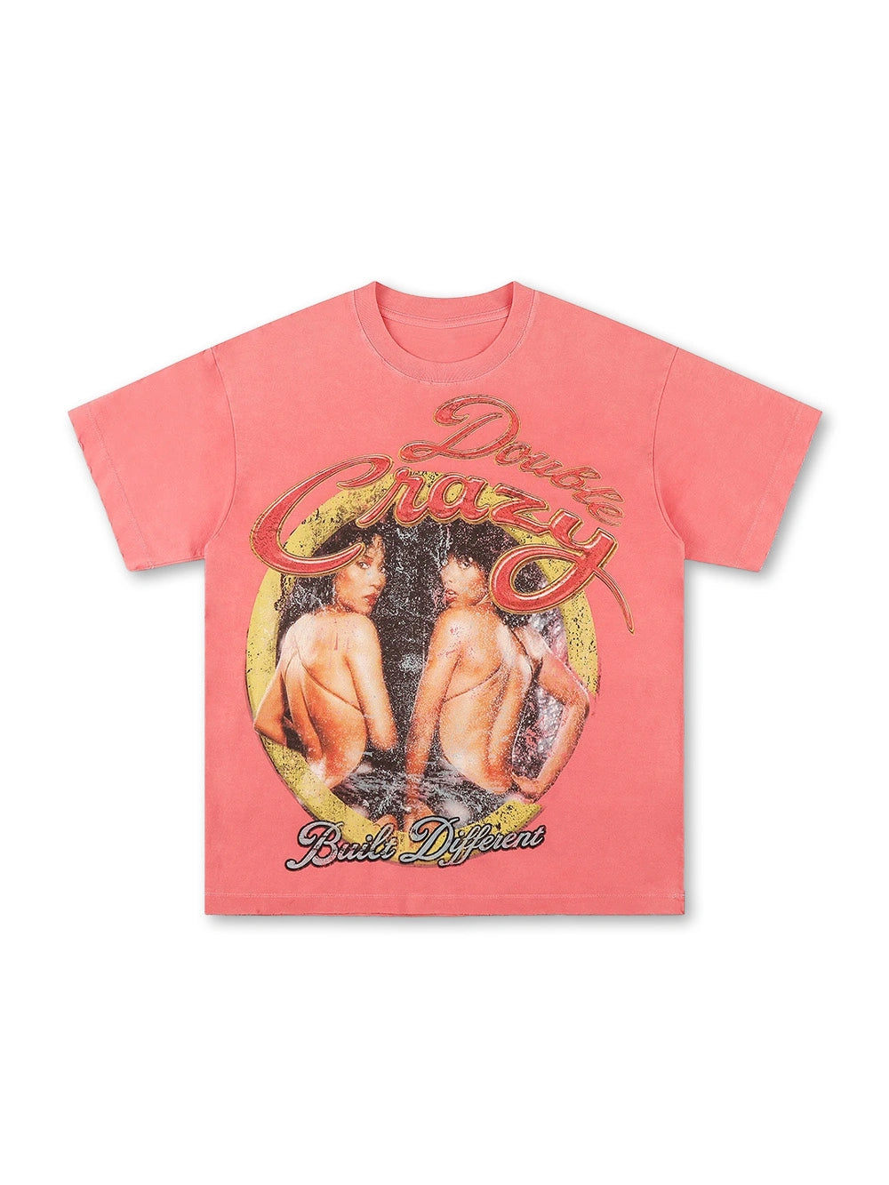 Camiseta holgada con póster de R&B desgastado de los 90-619