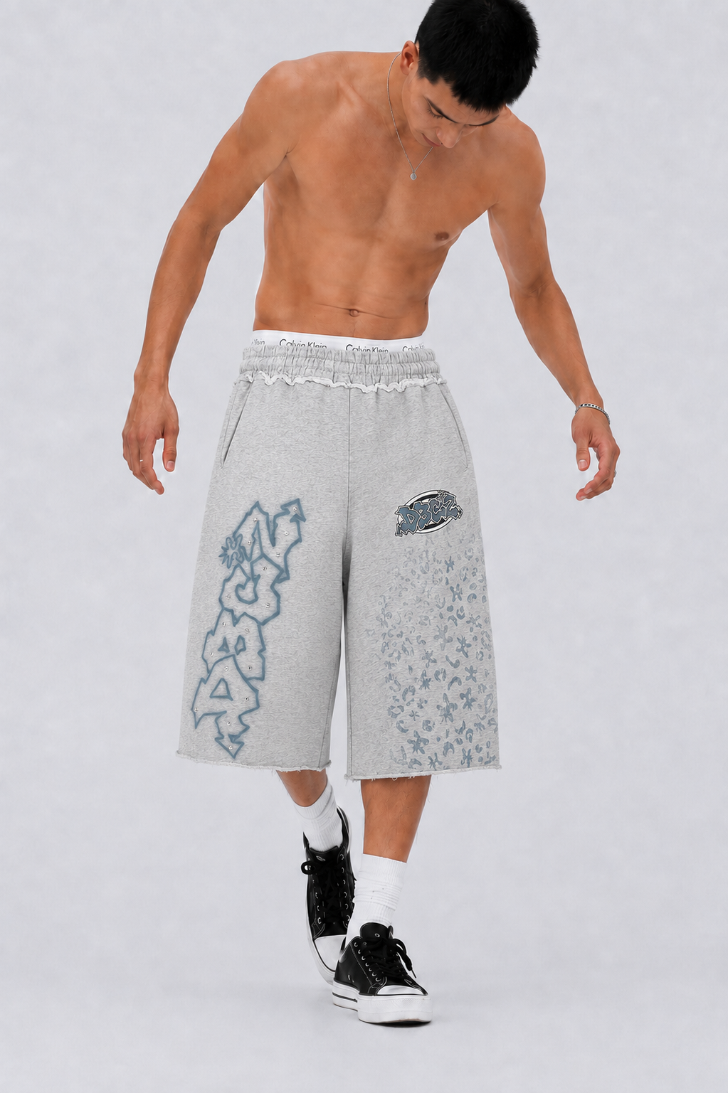 Short baggy graffiti strass-622
